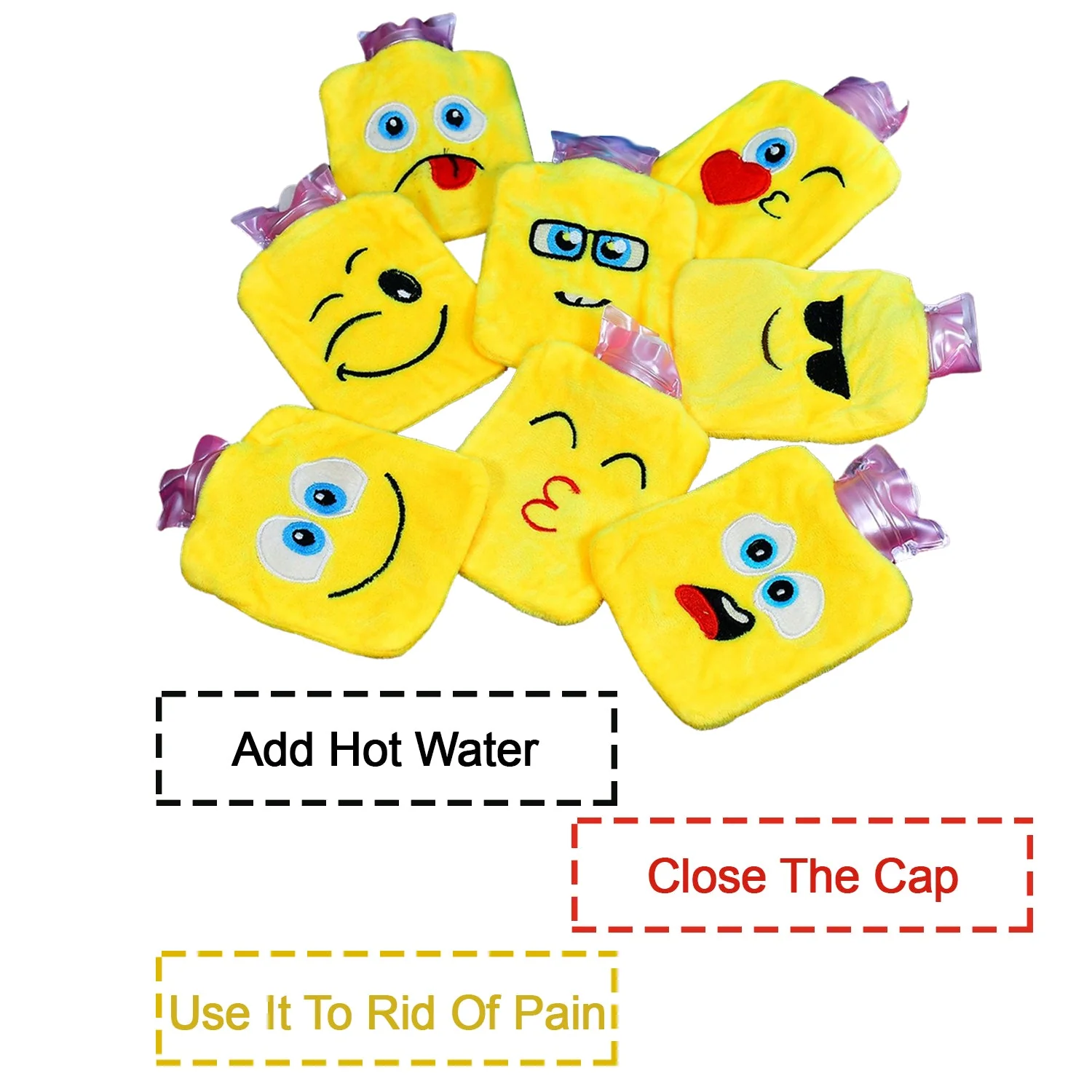 Mix design Fun Emoji Relief (1 Pc): Mini Hot Water Bag for Aches & Pains - Image 3