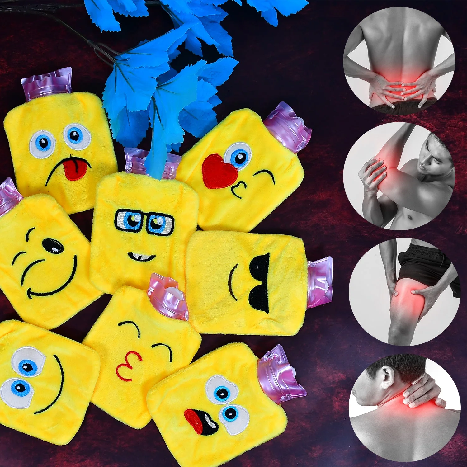 Mix design Fun Emoji Relief (1 Pc): Mini Hot Water Bag for Aches & Pains - Image 4
