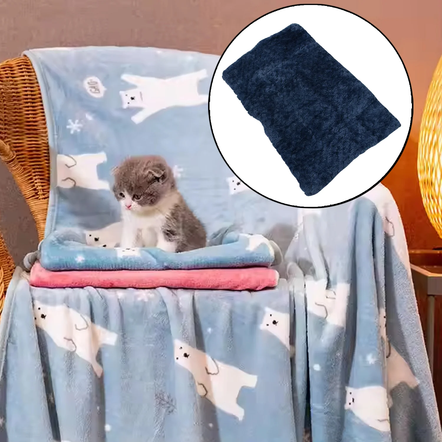 Pet Soft Cat Dog Towel, Warm Sleep Mat (50×37 Cm / 1 Pc / Mix Color & Design) - Image 4