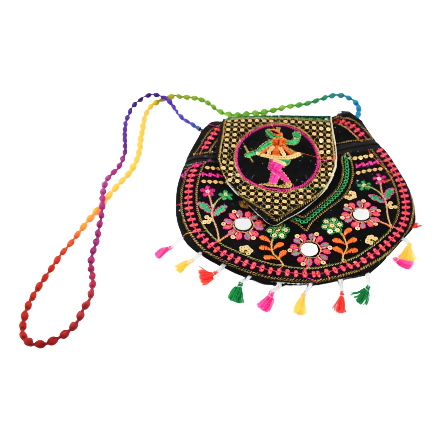 9 inch Handcrafted Cotton Embroidered Shoulder Bag for Girls & women (1 Pc) - Image 3