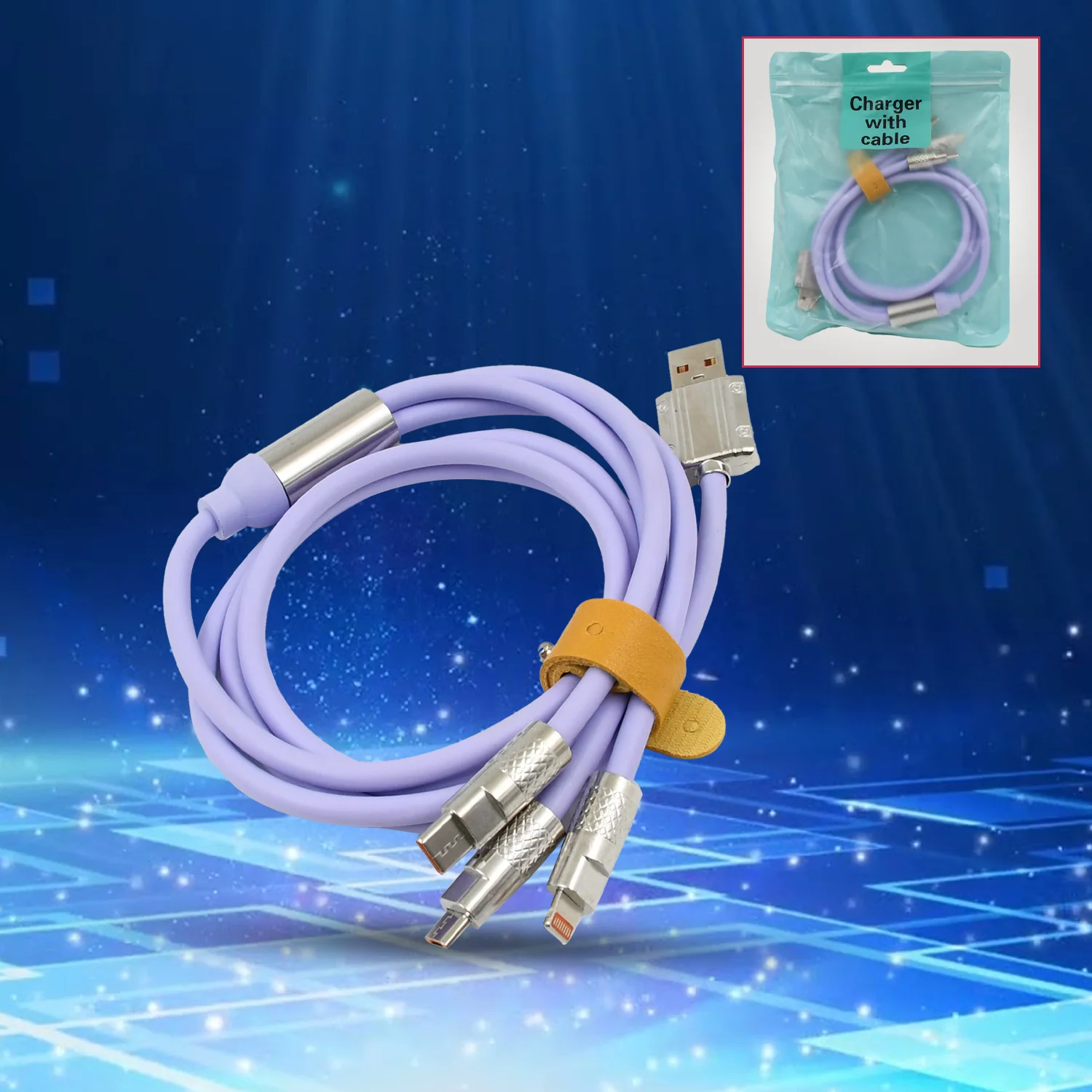 3 in 1 Multi Super Fast Charging Cable (1 Pc / 120 CM Long) - Image 3