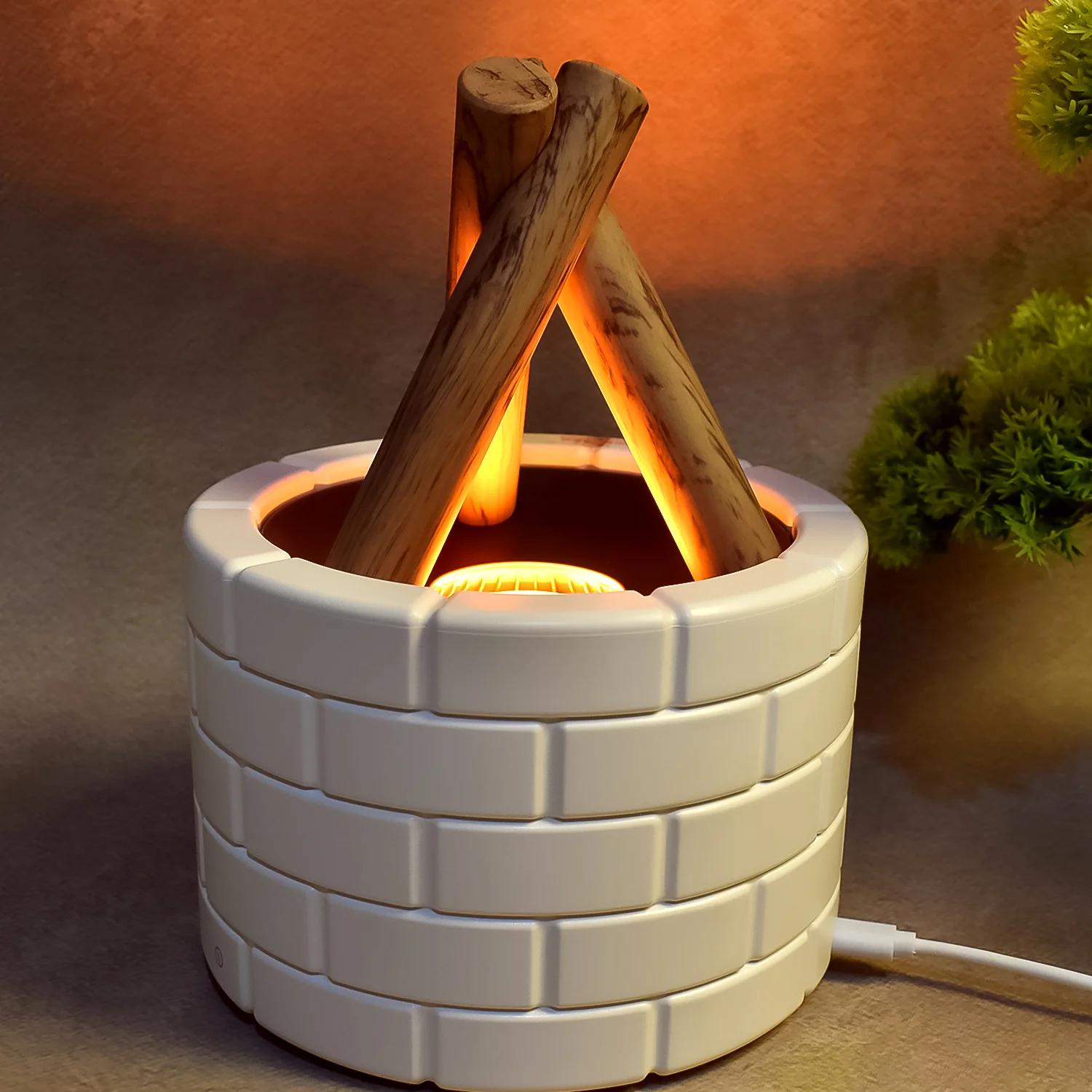 Bonfire Shaped Diffuser Essential Oil Diffuser Multi Function Flame Oil (1 Pc) - Image 6