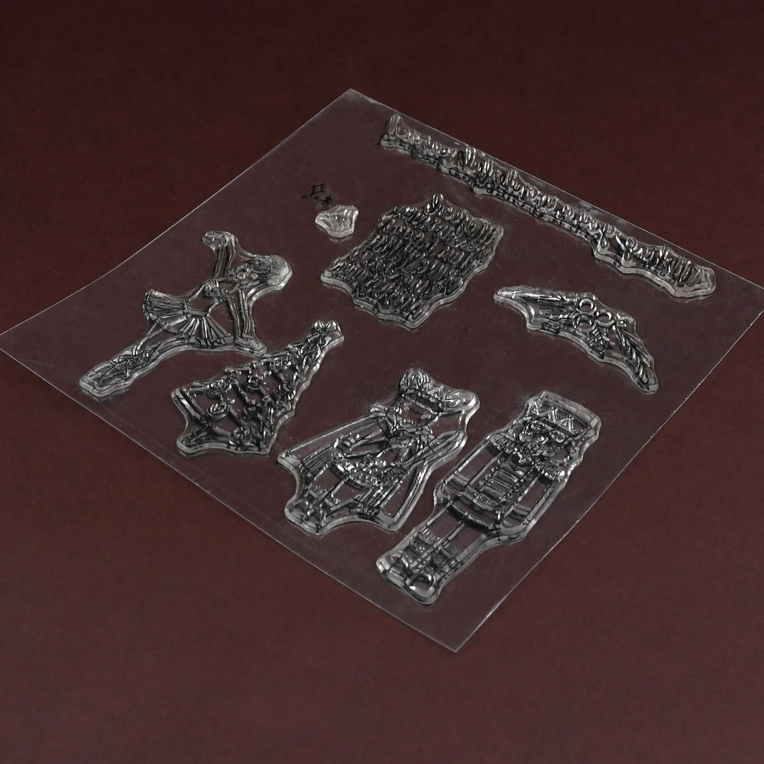 Reusable Transparent Rubber Stamp for Paper Crafts (Mix Design / 1 Sheet) - Image 4
