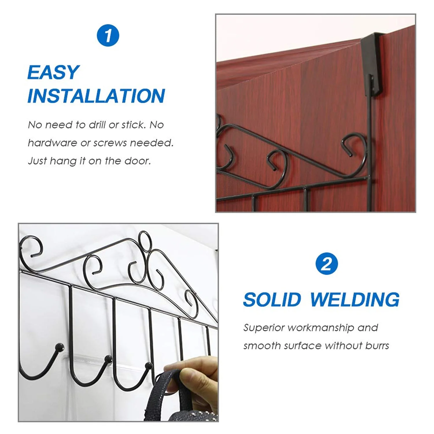 Over The Door Hanger Rack 7 Hooks Decorative Ognazier Hook (1 Pc) - Image 7