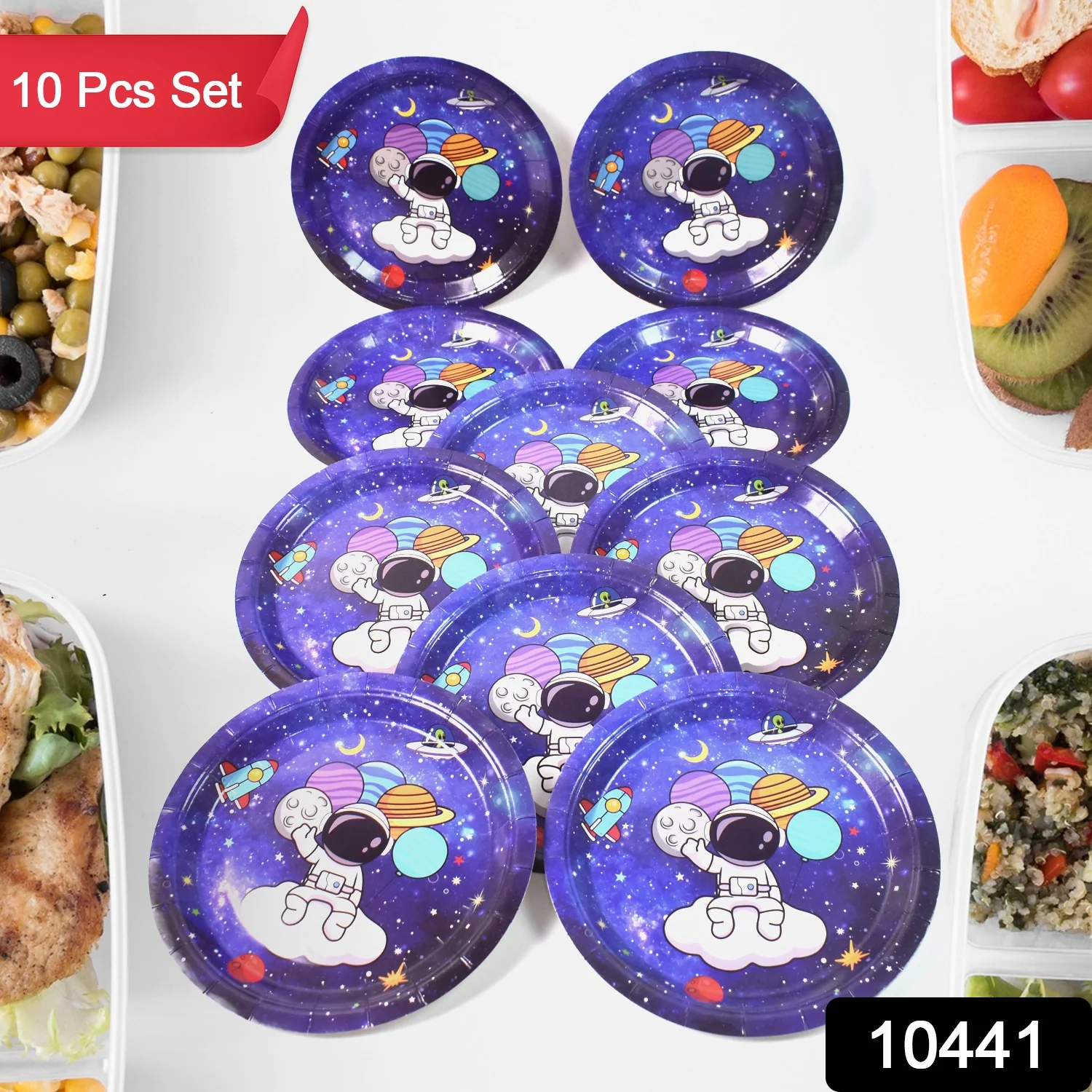 Round Plates Disposable Paper Plates Happy Birthday, Gift (10 Pcs Set / Mix Design) - Image 2