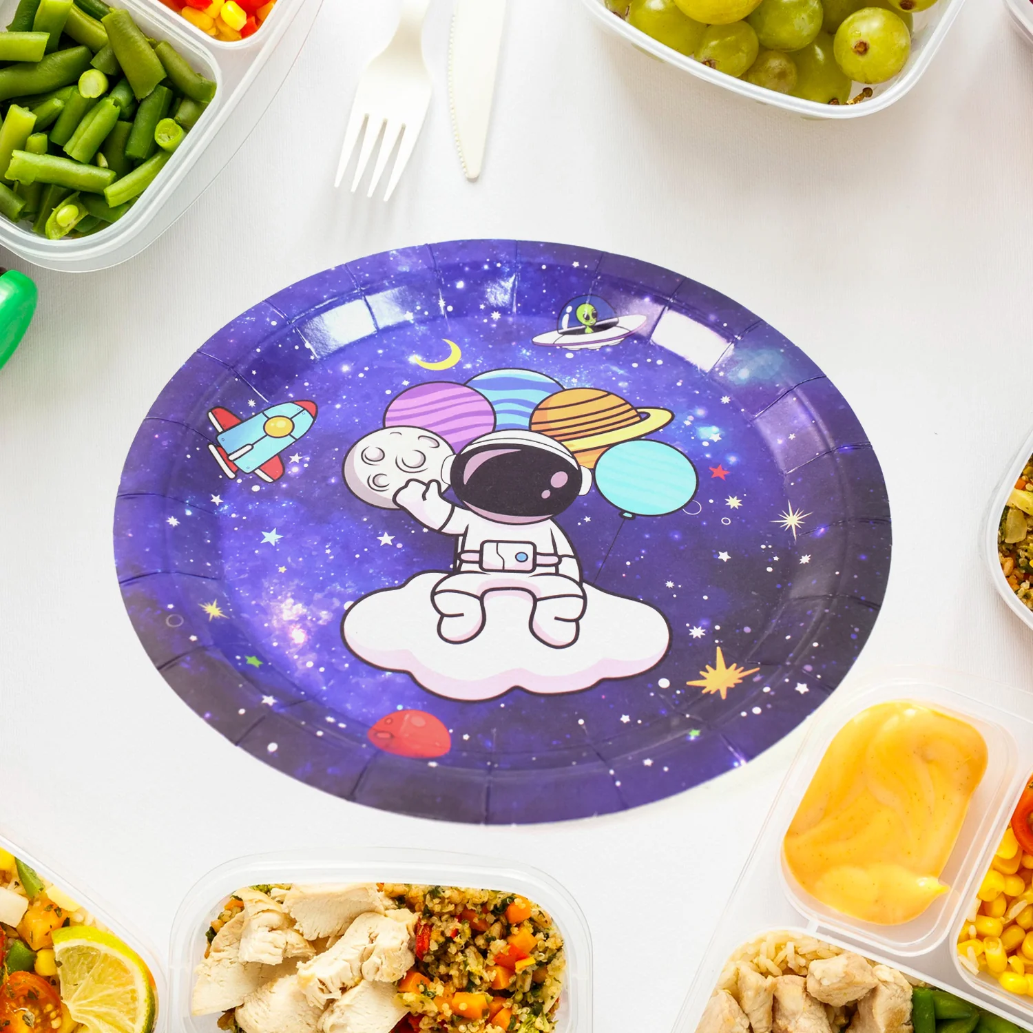 Round Plates Disposable Paper Plates Happy Birthday, Gift (10 Pcs Set / Mix Design) - Image 5