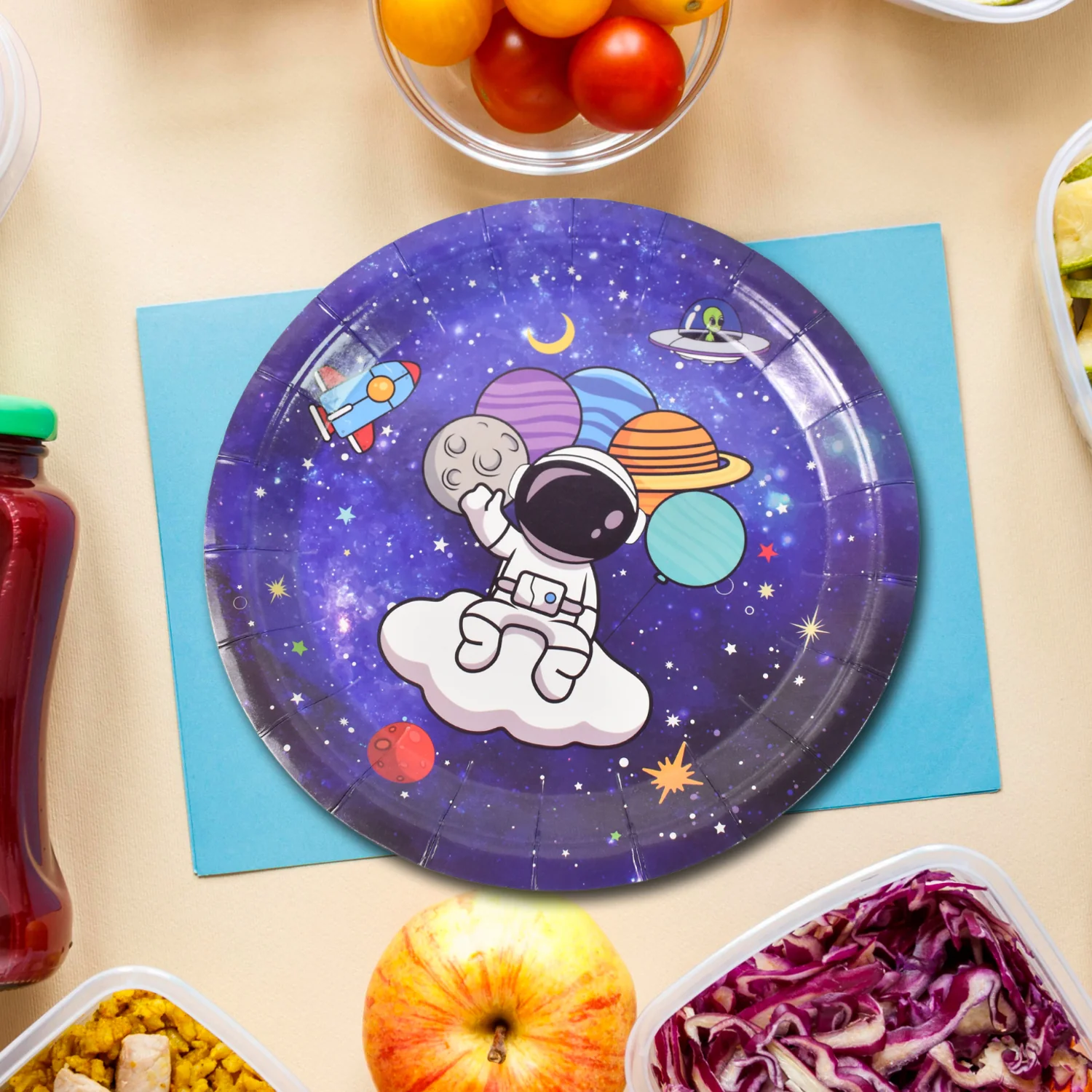 Round Plates Disposable Paper Plates Happy Birthday, Gift (10 Pcs Set / Mix Design) - Image 6