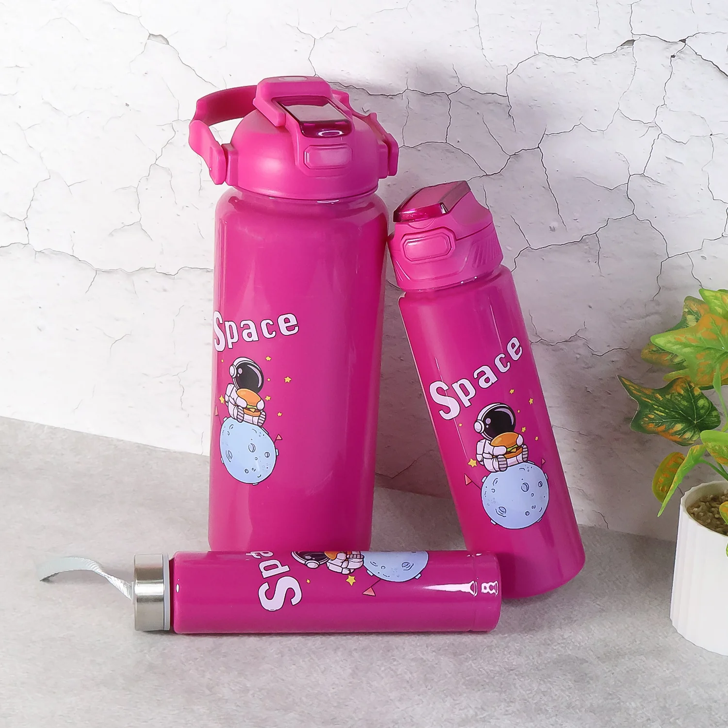 Space Theme Printed Water Bottles – 2000ML, 900ML & 300ML Approx- (Set) - Image 3