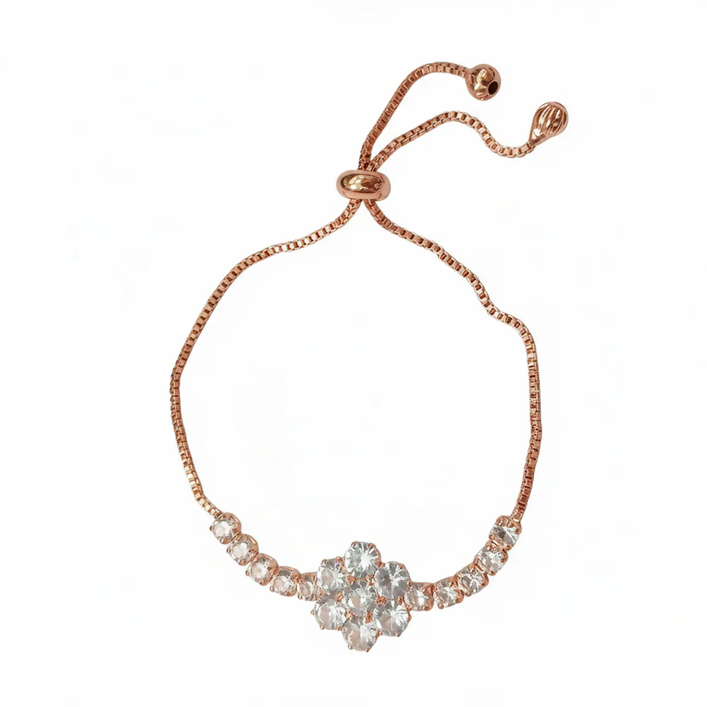 Sparkling AD Bracelet With Floral Design - Image 3