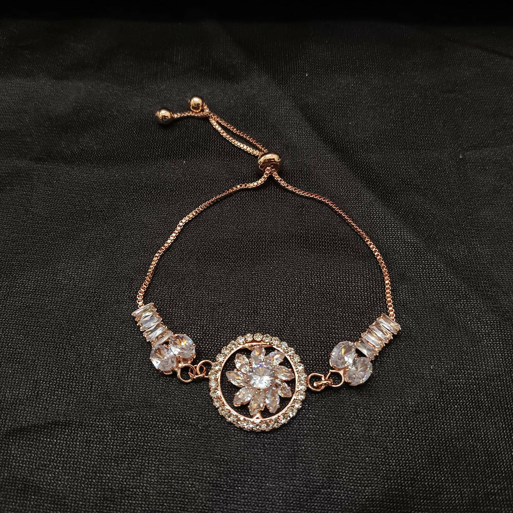 Sparkling AD Floral Design Bracelet For party wear - Image 4