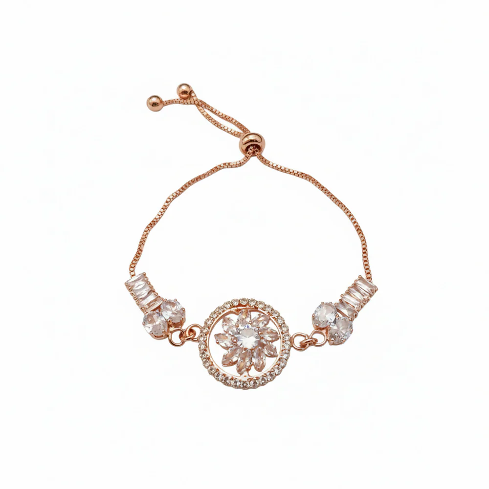 Sparkling AD Floral Design Bracelet For party wear - Image 5