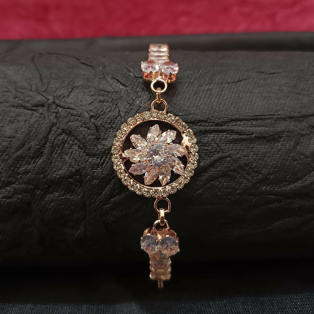 Sparkling AD Floral Design Bracelet For party wear - Image 7