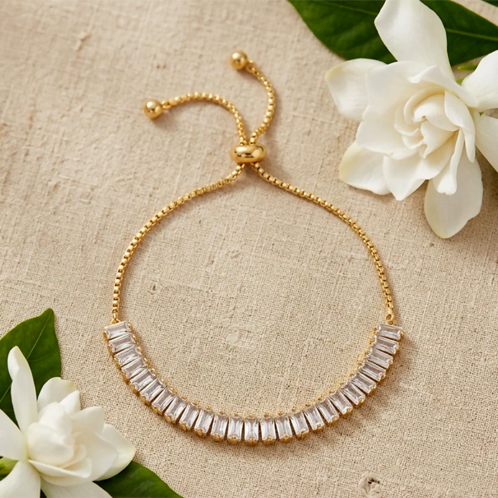 Sparkling Gold Finish AD Bracelet for women - Image 3