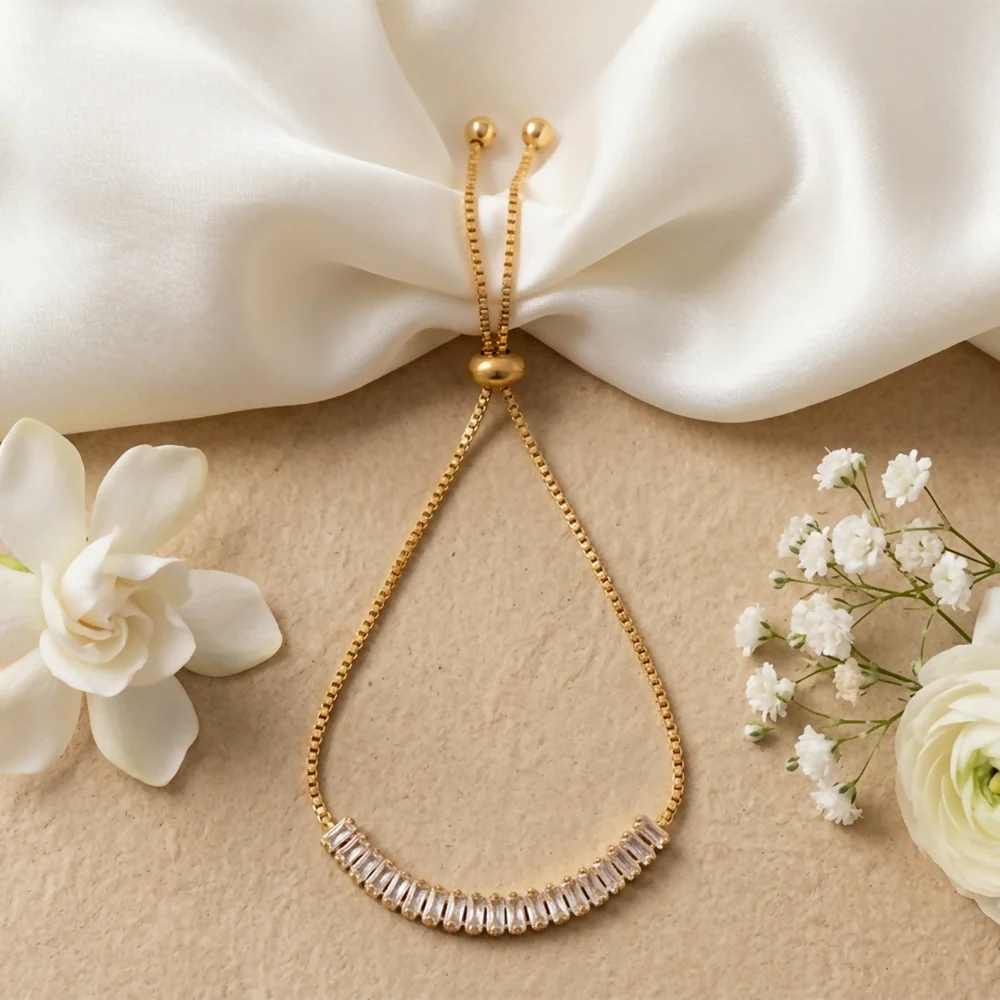 Sparkling Gold Finish AD Bracelet for women - Image 2