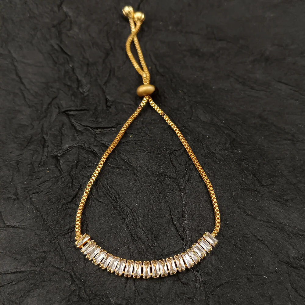 Sparkling Gold Finish AD Bracelet for women - Image 4