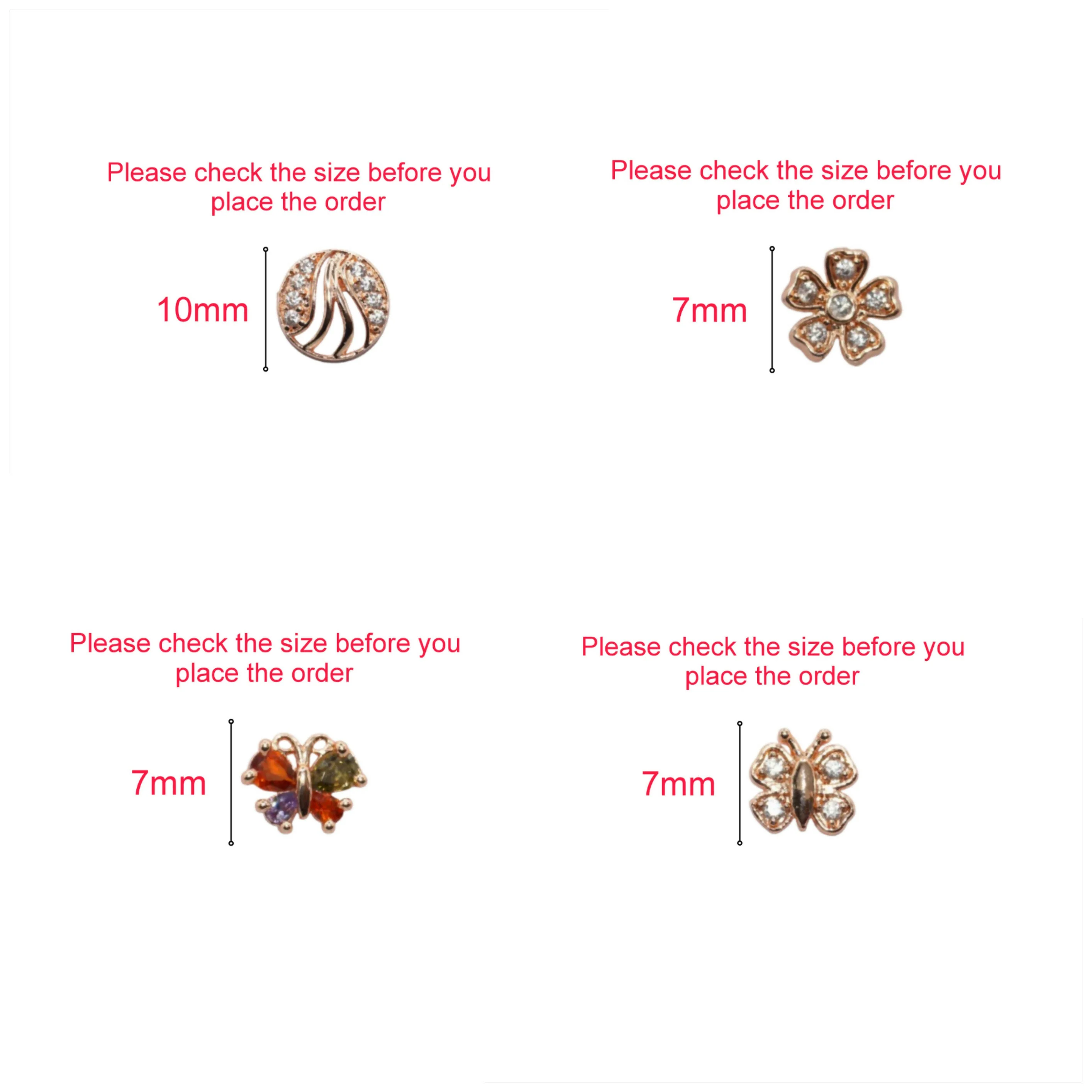 Sparkling Rose Gold Stud Earrings Set - Butterfly & Flower Designs for women and girls Combo Pack of 4 - Image 4
