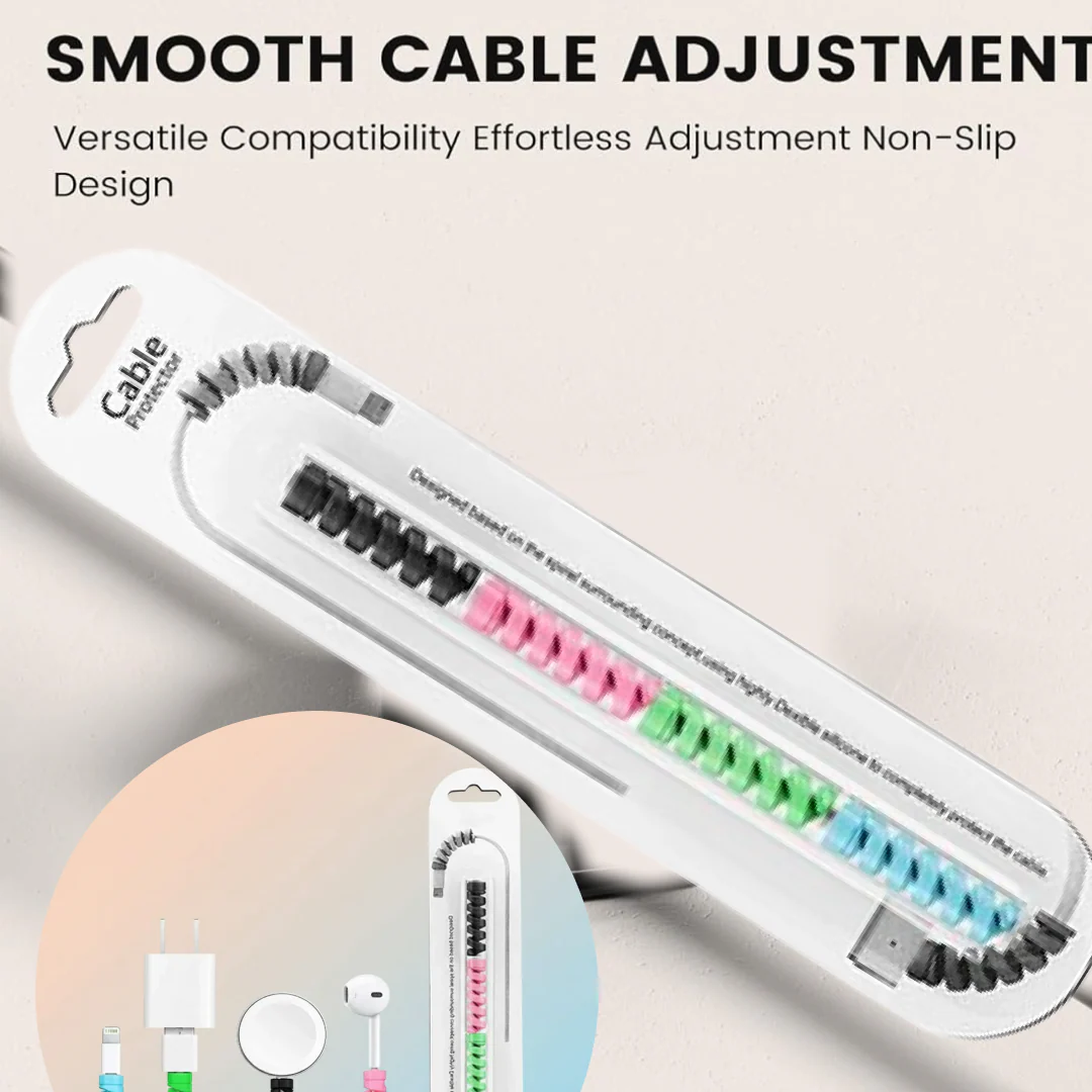 Spiral Charger Spring Cable Protector Data Cable Saver (Pack of 4) - Image 2