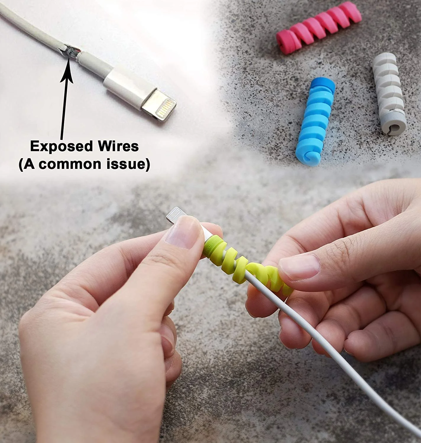 Spiral Charger Spring Cable Protector Data Cable Saver (Pack of 4) - Image 9