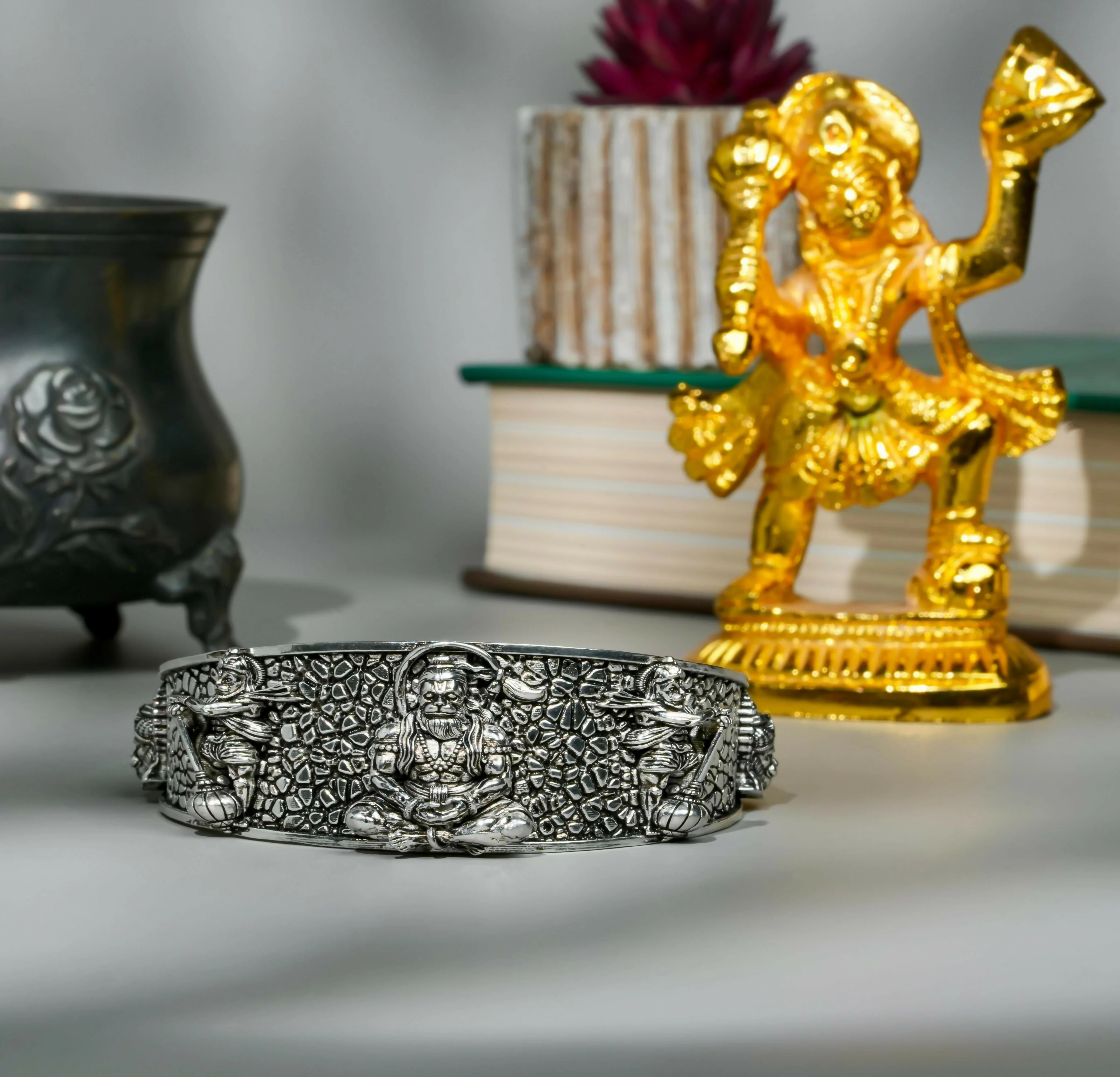 Spiritual Hanumanji Rakshak Kada Metal Bracelet - Image 3