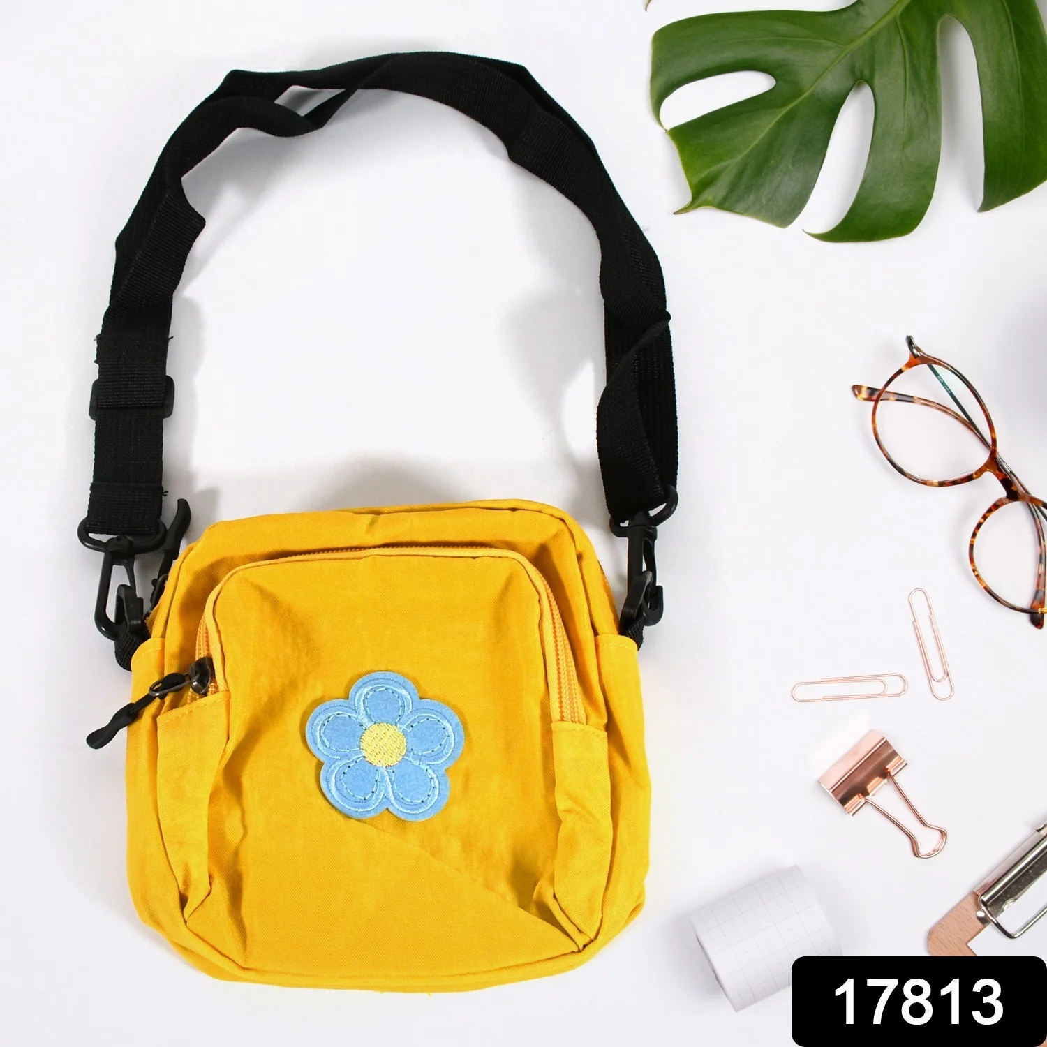 Solid Color Shoulder Crossbody Bag – Trendy Small Square Bag for Students - Image 2