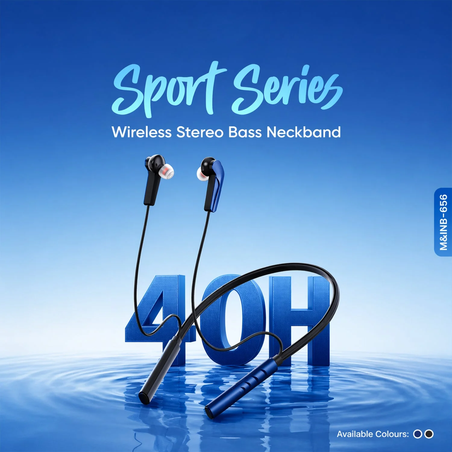 Sport Series Wireless Stereo Bass Neckband Earphones, Neck band (1 Pc) - Image 6
