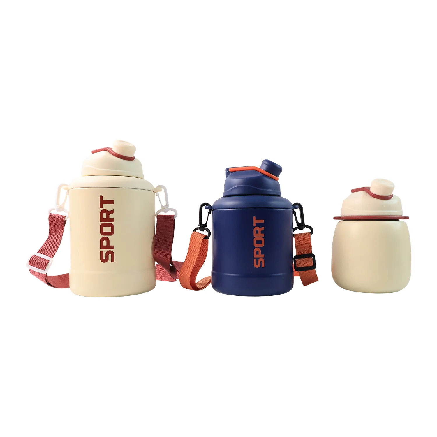 Sports Vacuum Bottle with Shoulder Strap 1 Pc Stylish Mix Design & Size - Image 5