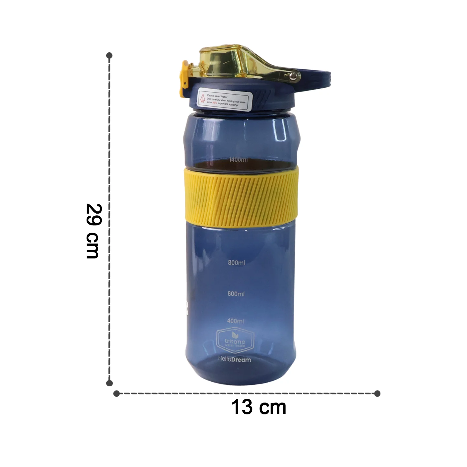 Sports Water Bottle with Flip Lock Lid 1400ml - (1 Pc) - Image 3