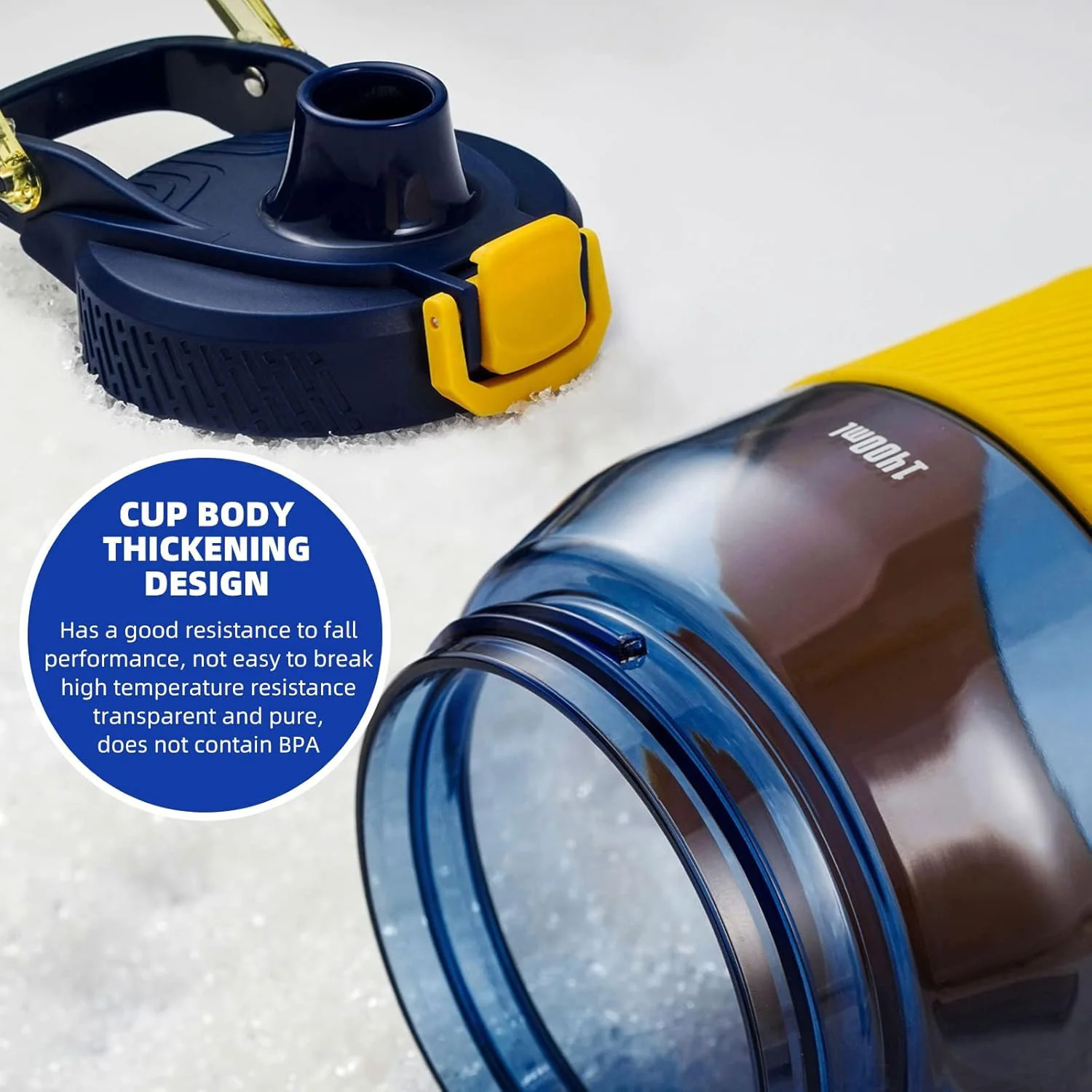 Sports Water Bottle with Flip Lock Lid 1400ml - (1 Pc) - Image 7