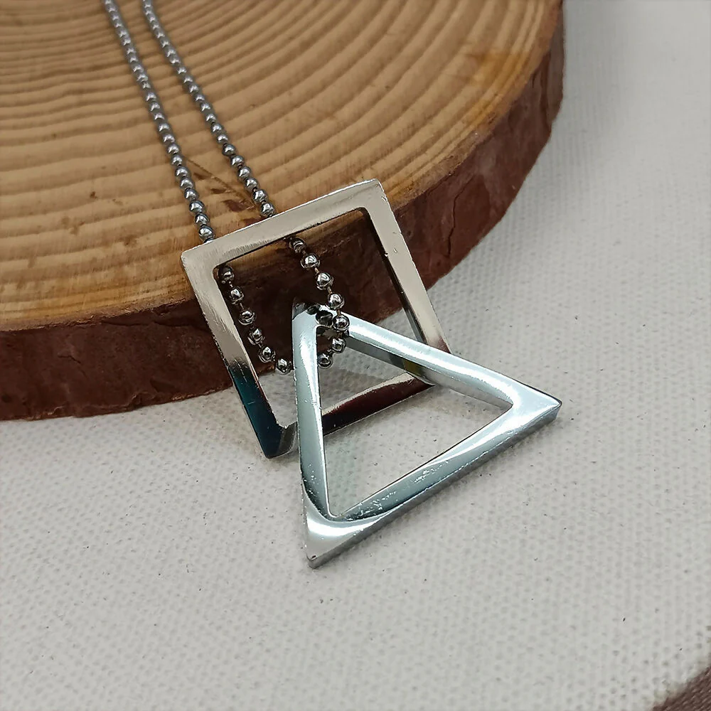 Square And Triangle Chain Pendant For Men - Image 3