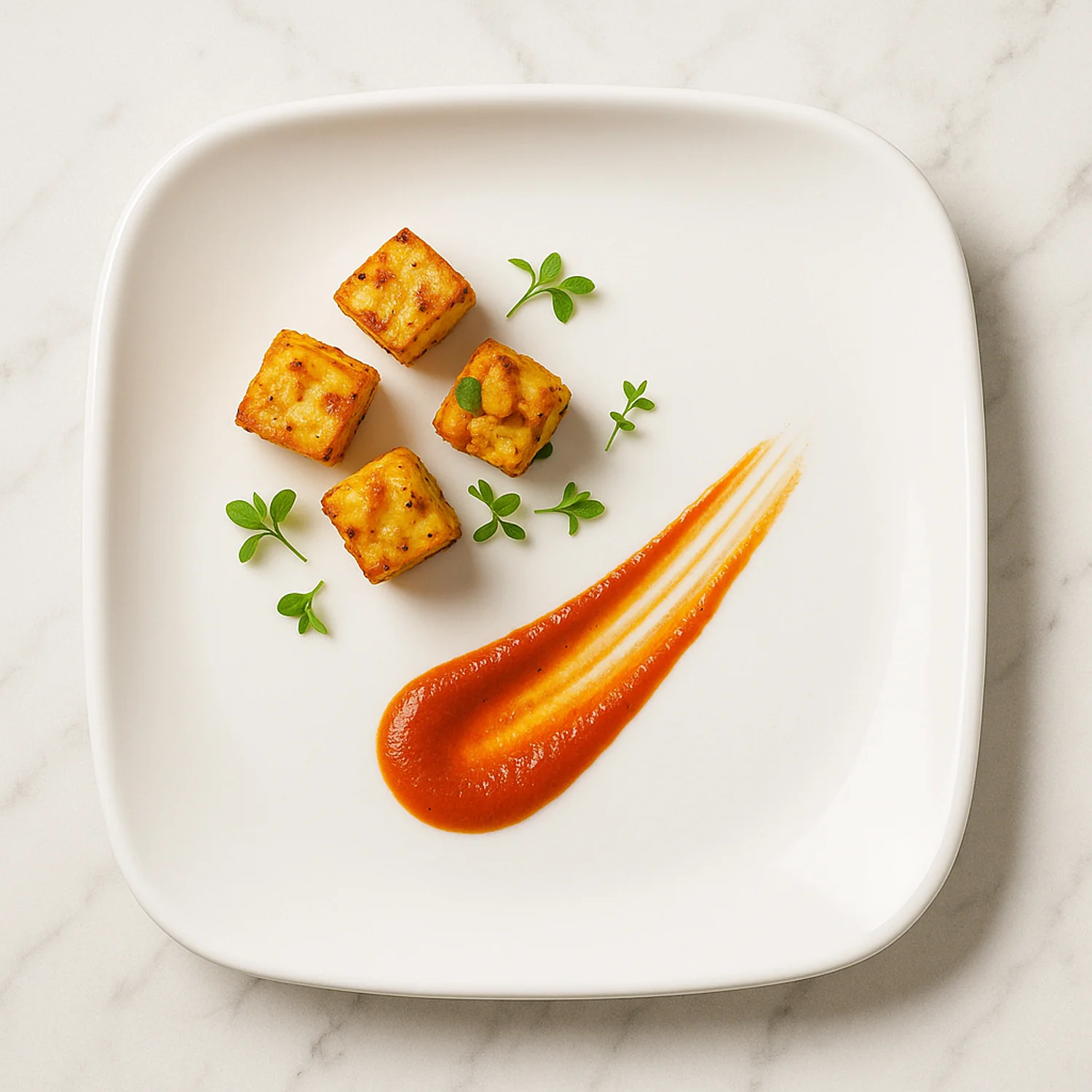 Plastic Square Dinner / Serving Plate – 20 cm (1 Pc) - Image 3