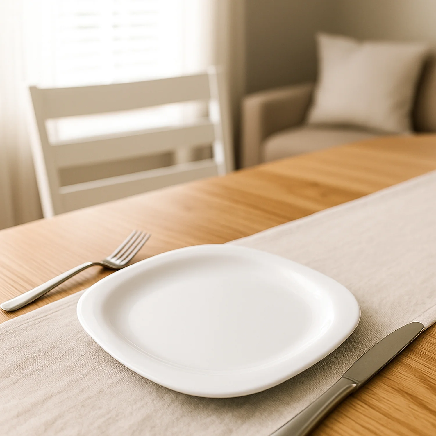 Plastic Square Dinner / Serving Plate – 20 cm (1 Pc) - Image 4