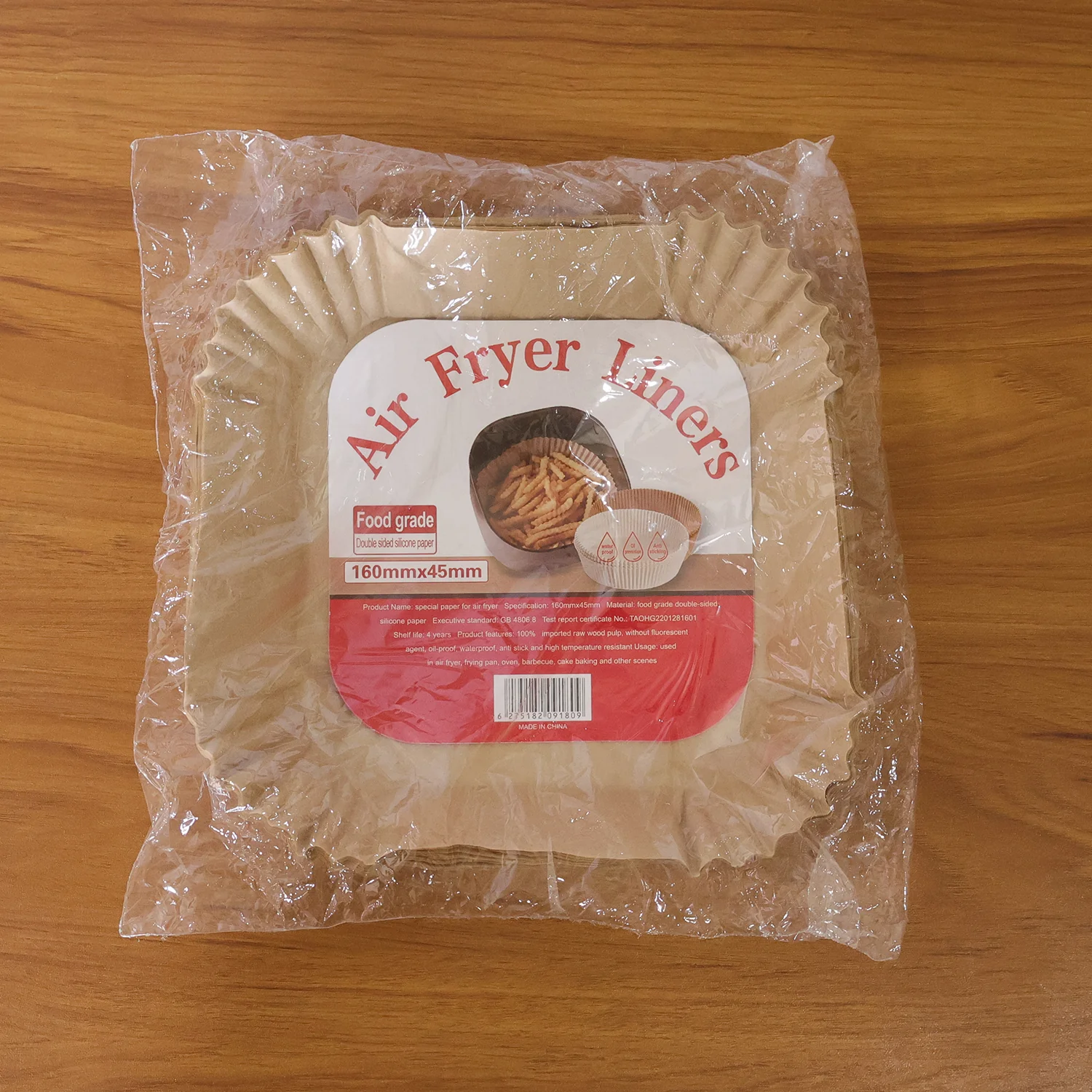 Square Disposable Paper Air Fryer Liners (50 Pc Pack, 160x45 mm) - Image 9