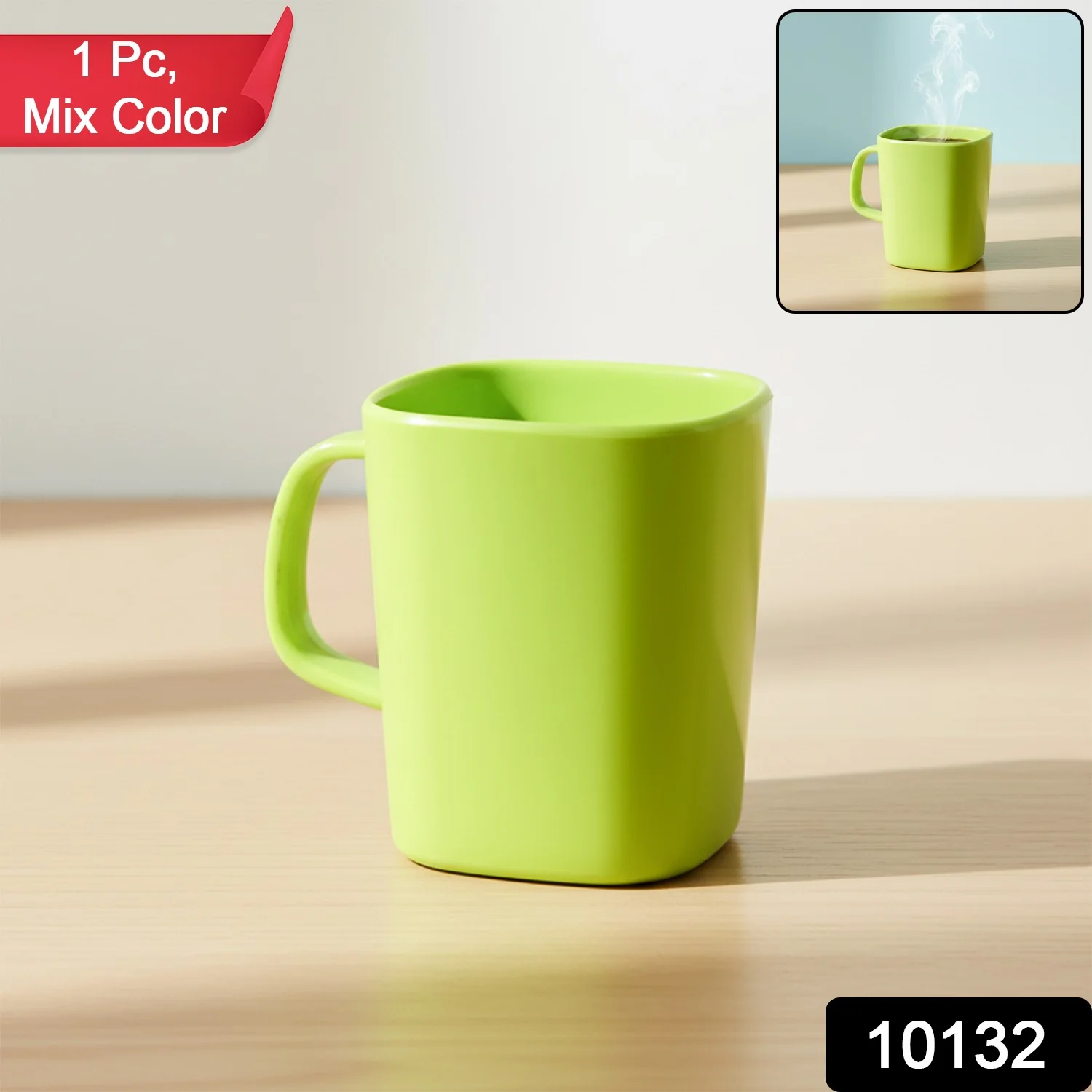 Square Melamine Mug – Premium Durable Lightweight Cup (1 Pc) - Image 2