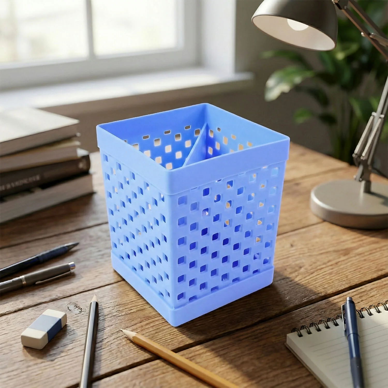 Square Pen Stand for Desk Organization with Open Design for Pens, Pencils and Stationery Use - Image 2