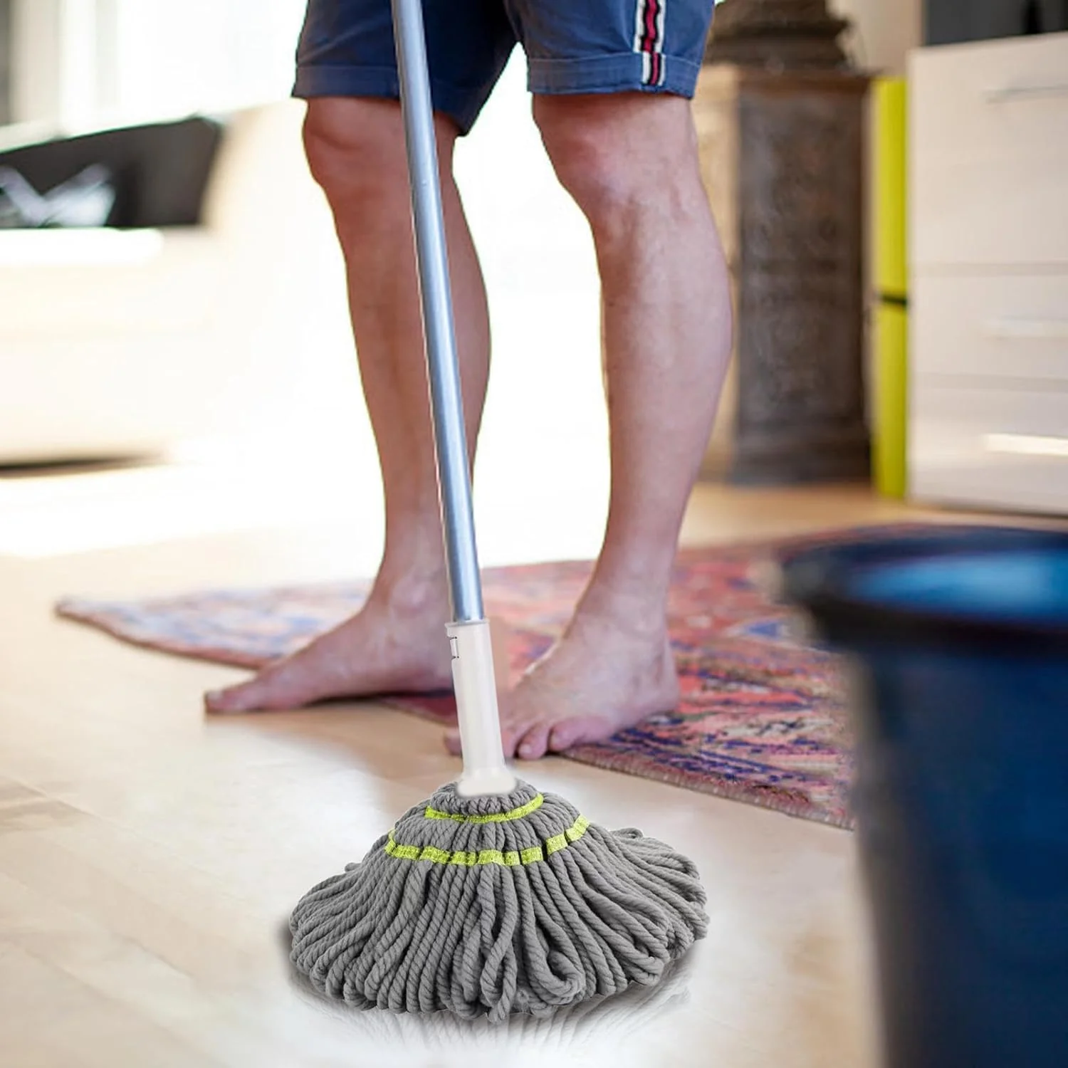 Squeeze Twist Mop Self Wringing Mop, Stainless Steel Handle (1 Pc) - Image 3