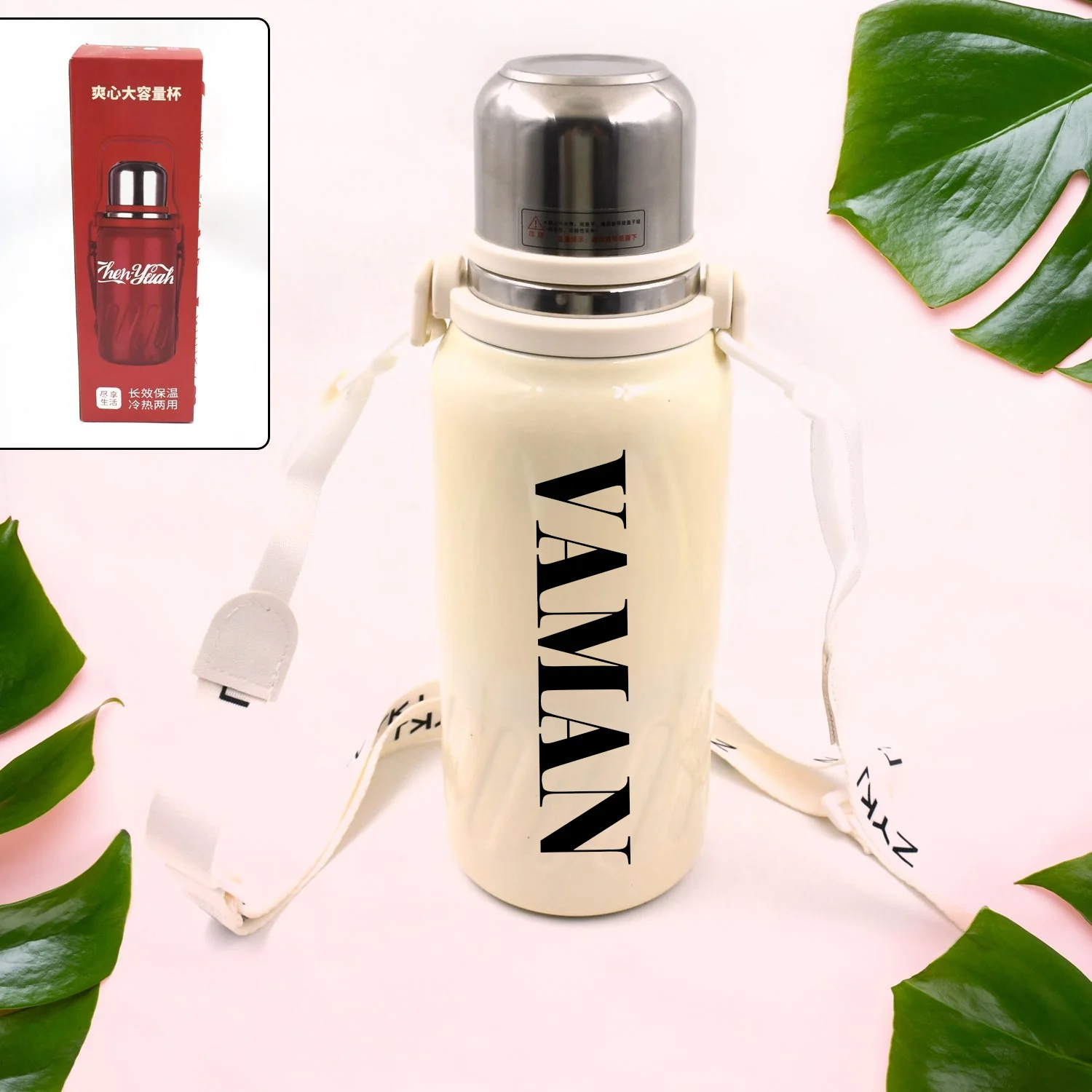 Customize Stainless Steel Vacuum Insulated Water Bottle | Leak Proof Flask for Tea Coffee | Reusable Water Bottle with Hanging Strap | Bottle for Hot & Cold Drinks Wide Mouth Water Flask 1200 ML - Image 6