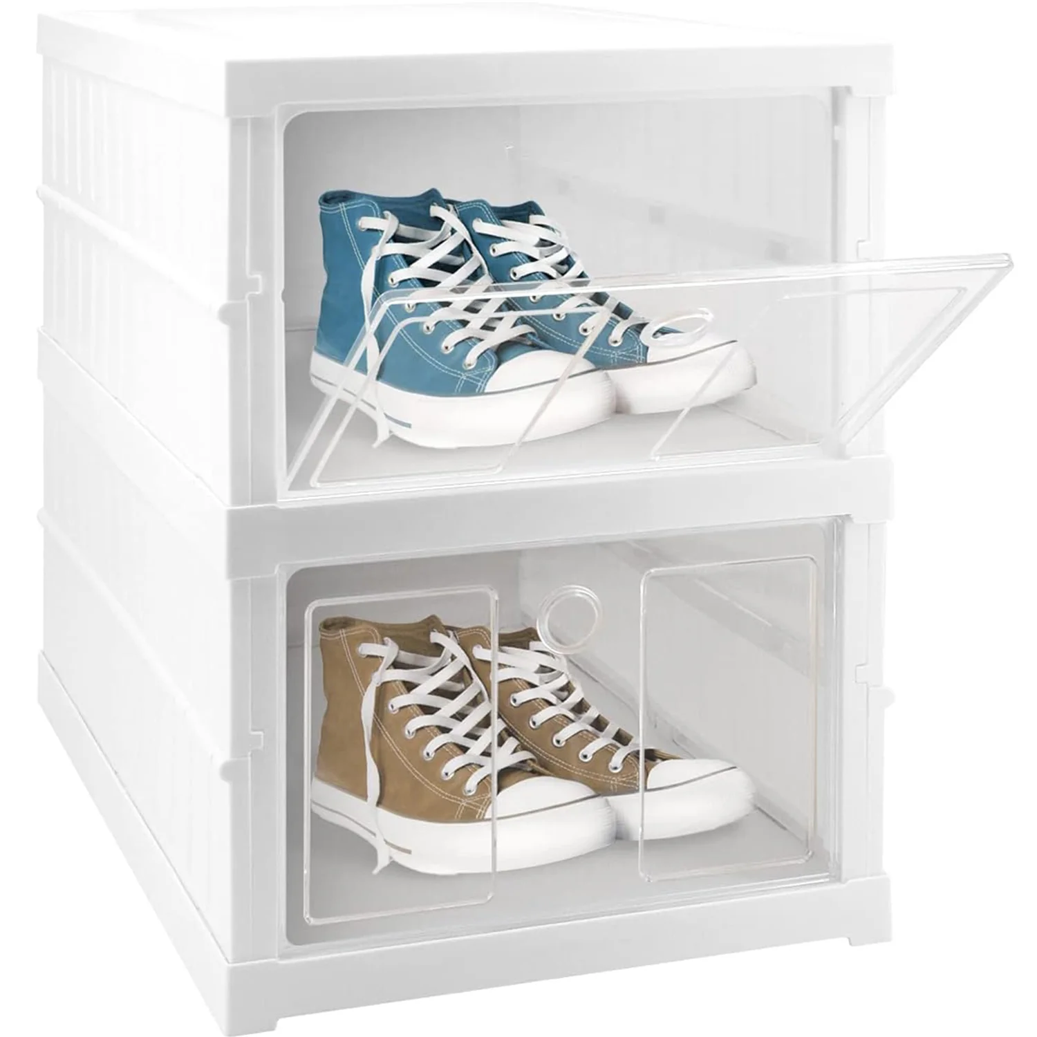 Stackable Multifunctional Storage, for Clothes Foldable Drawer Shelf Basket Utility Cart Rack Storage Organizer Cart for Kitchen, Pantry Closet, Bedroom, Bathroom, Laundry (2 / Layer 1 Pc) - Image 4