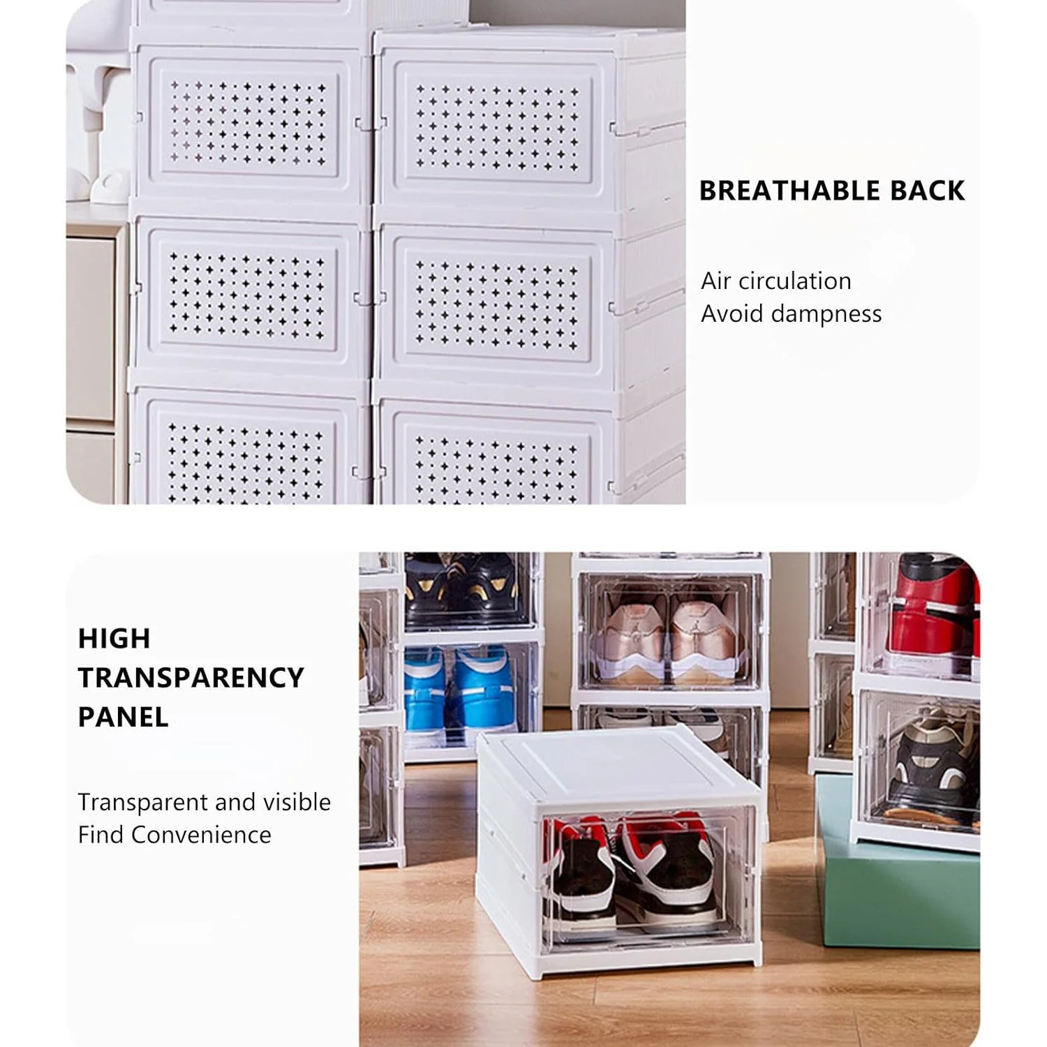 Stackable Multifunctional Storage, for Clothes Foldable Drawer Shelf Basket Utility Cart Rack Storage Organizer Cart for Kitchen, Pantry Closet, Bedroom, Bathroom, Laundry (3 Layer / 1 Pc) - Image 3