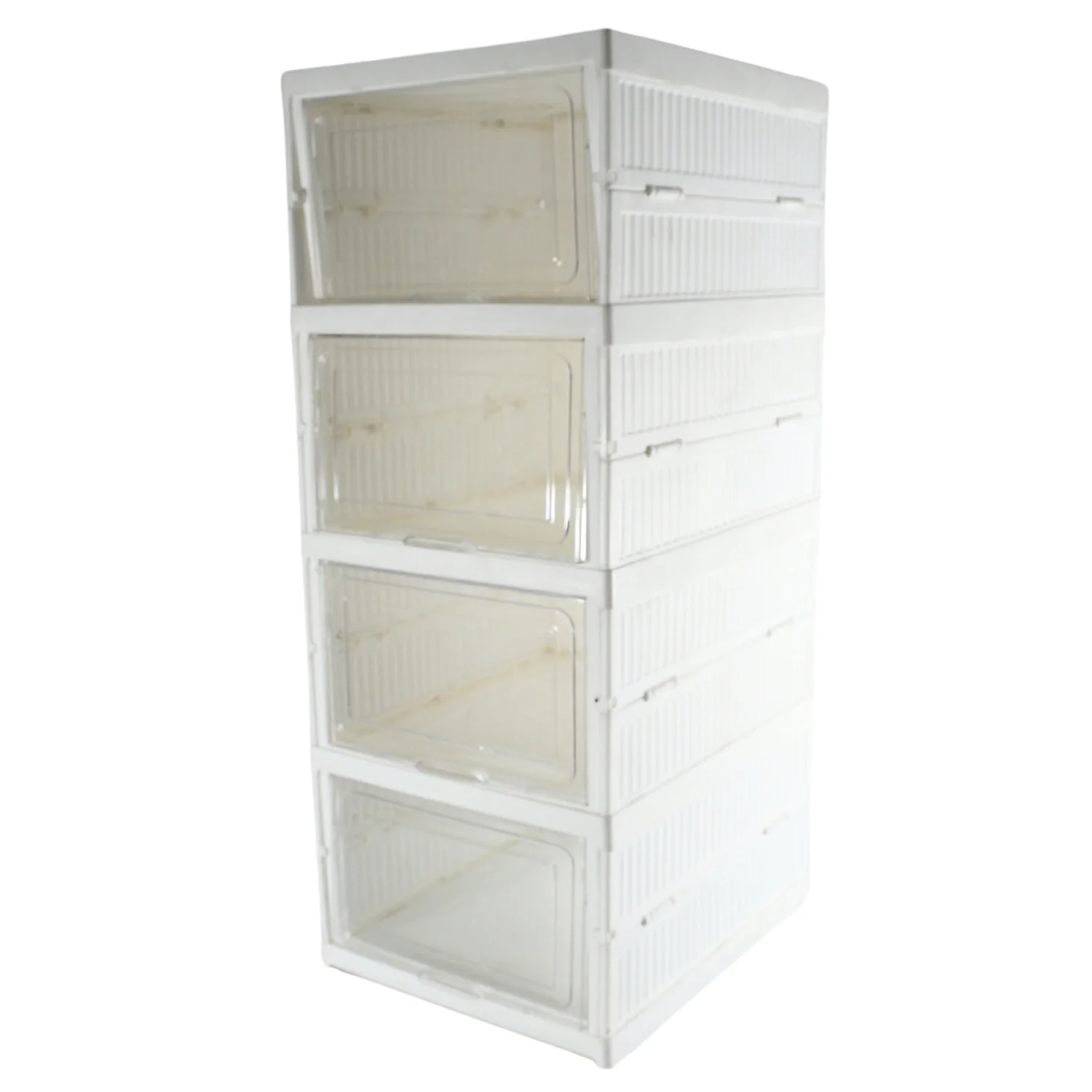 Stackable Multifunctional Storage, for Clothes Foldable Drawer Shelf Basket Utility Cart Rack Storage Organizer Cart for Kitchen, Pantry Closet, Bedroom, Bathroom, Laundry (4 Layer /  1 Pc) - Image 5