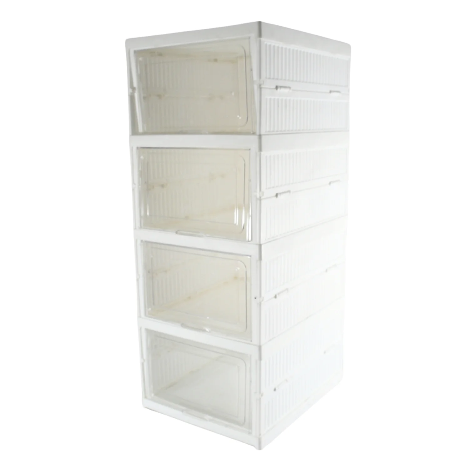 Stackable Multifunctional Storage, for Clothes Foldable Drawer Shelf Basket Utility Cart Rack Storage Organizer Cart for Kitchen, Pantry Closet, Bedroom, Bathroom, Laundry (4 Layer /  1 Pc) - Image 7