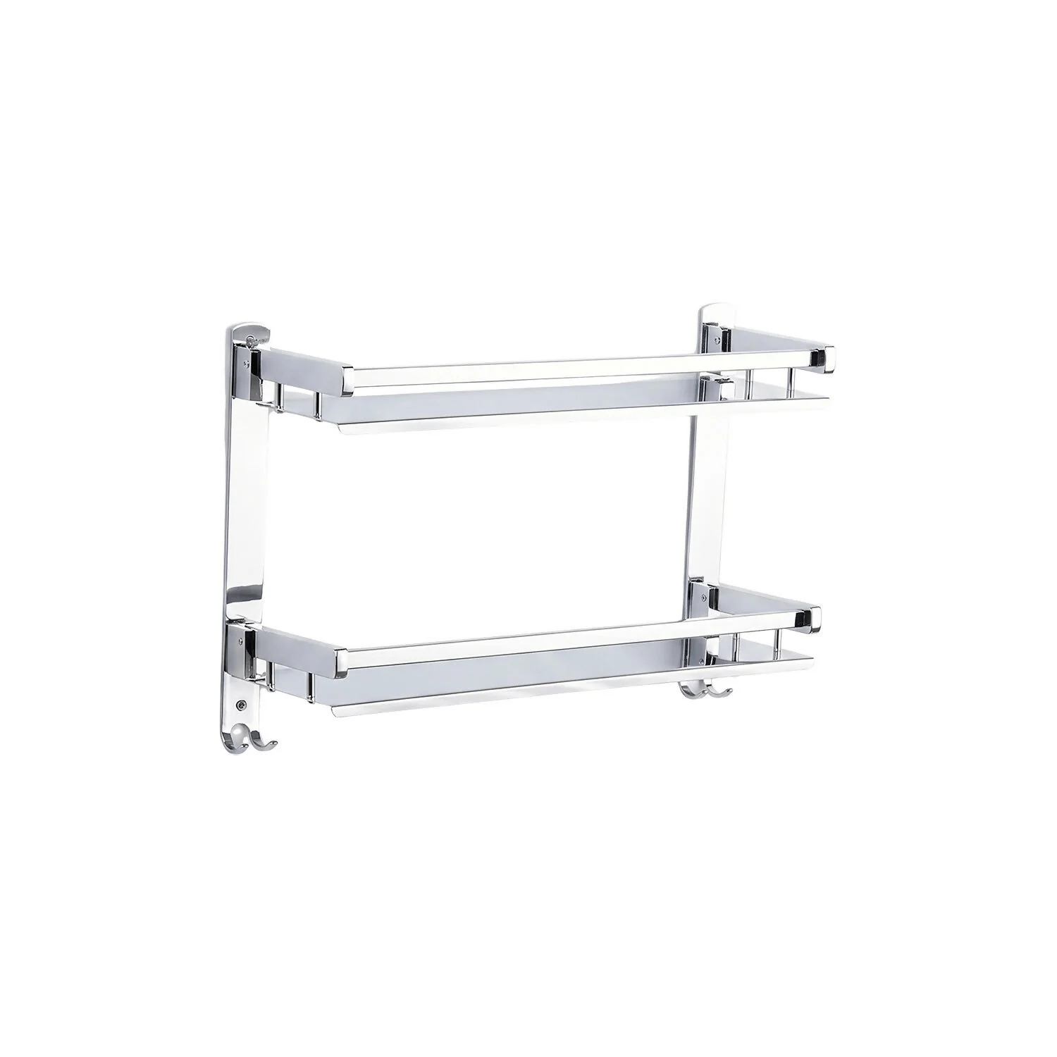 Stainless Steel 2 Layer Wall Mounted Bathroom Rack and Shelf Bathroom Storage Racks - Image 5