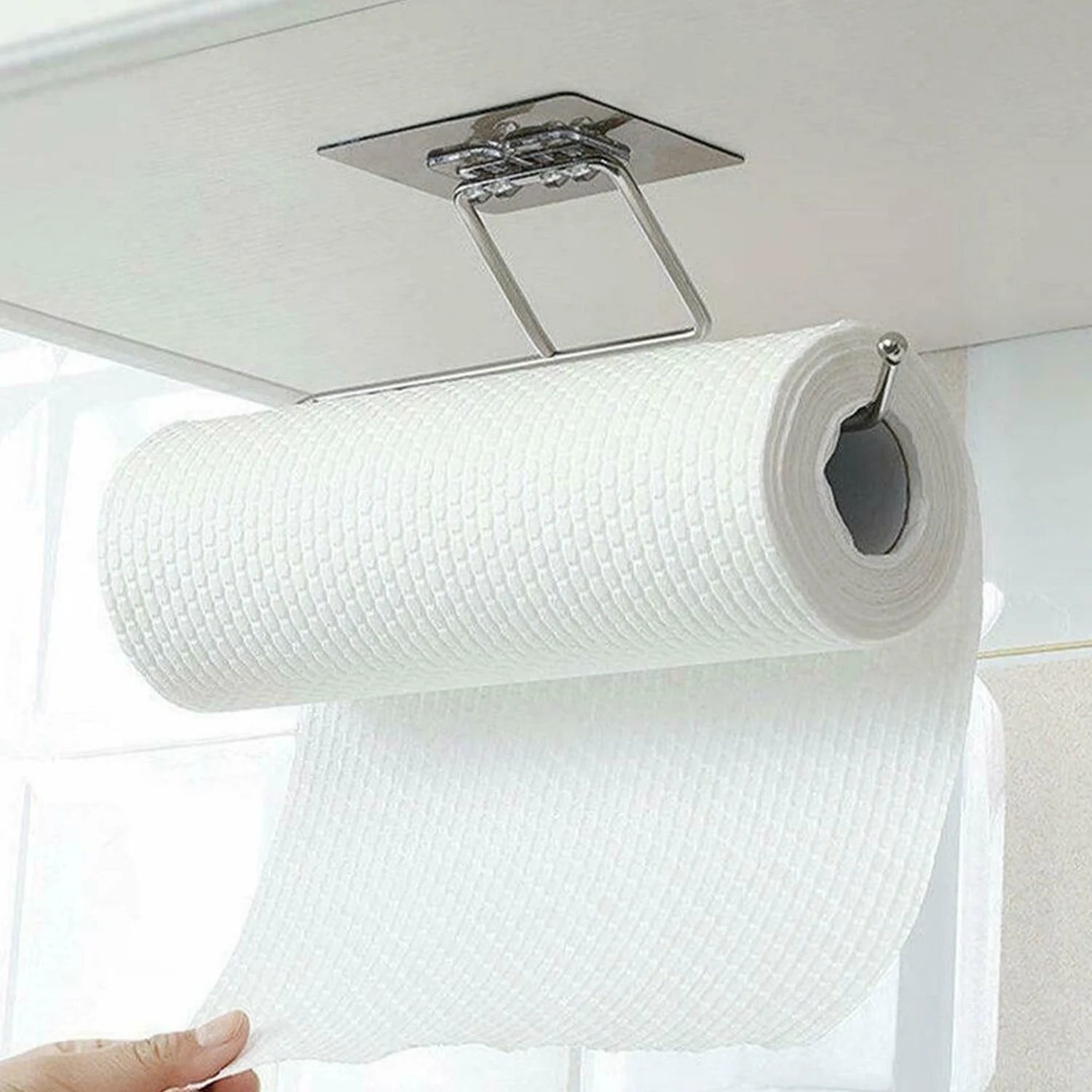 Stainless Steel Adhesive Paper Roll Holder Tissue (1 pc) - Image 5