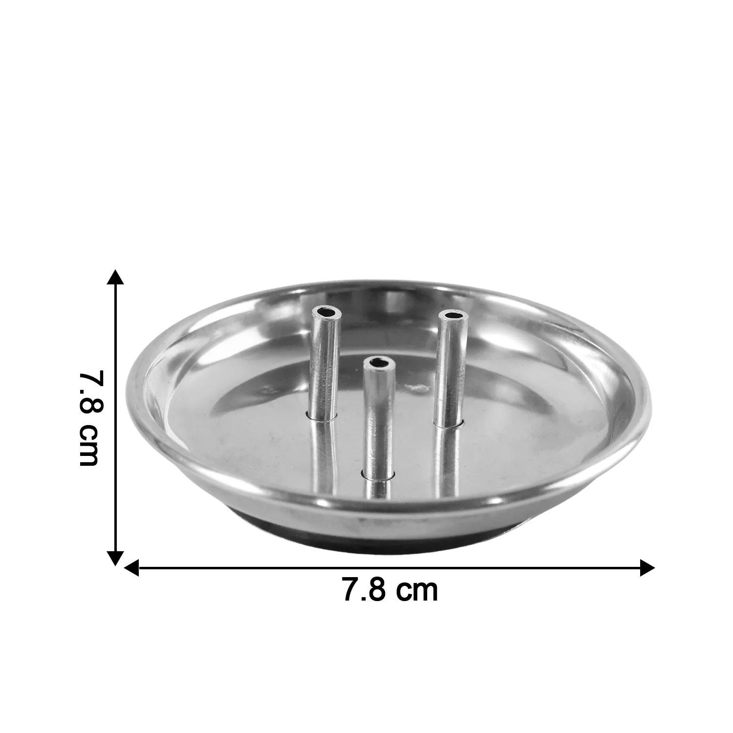 Stainless Steel Lotus Agarbatti Stand with Triple Stick Holder (1 Pc) - Image 6