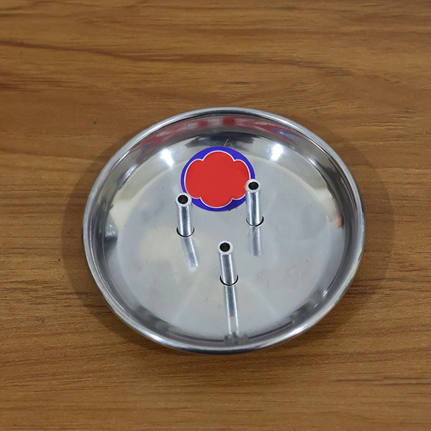 Stainless Steel Lotus Agarbatti Stand with Triple Stick Holder (1 Pc) - Image 9
