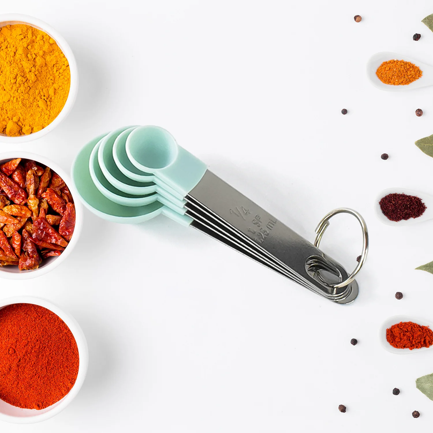 Stainless Steel and Plastics Measuring Spoon (Set of 5 Pc) - Image 5