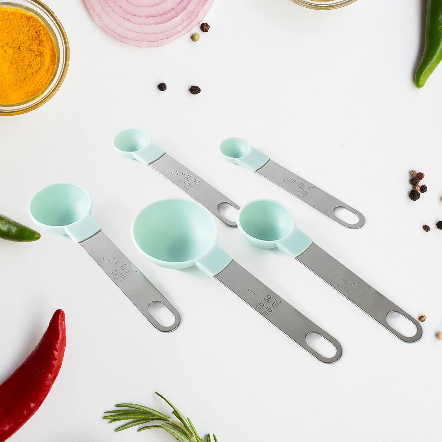 Stainless Steel and Plastics Measuring Spoon (Set of 5 Pc) - Image 6