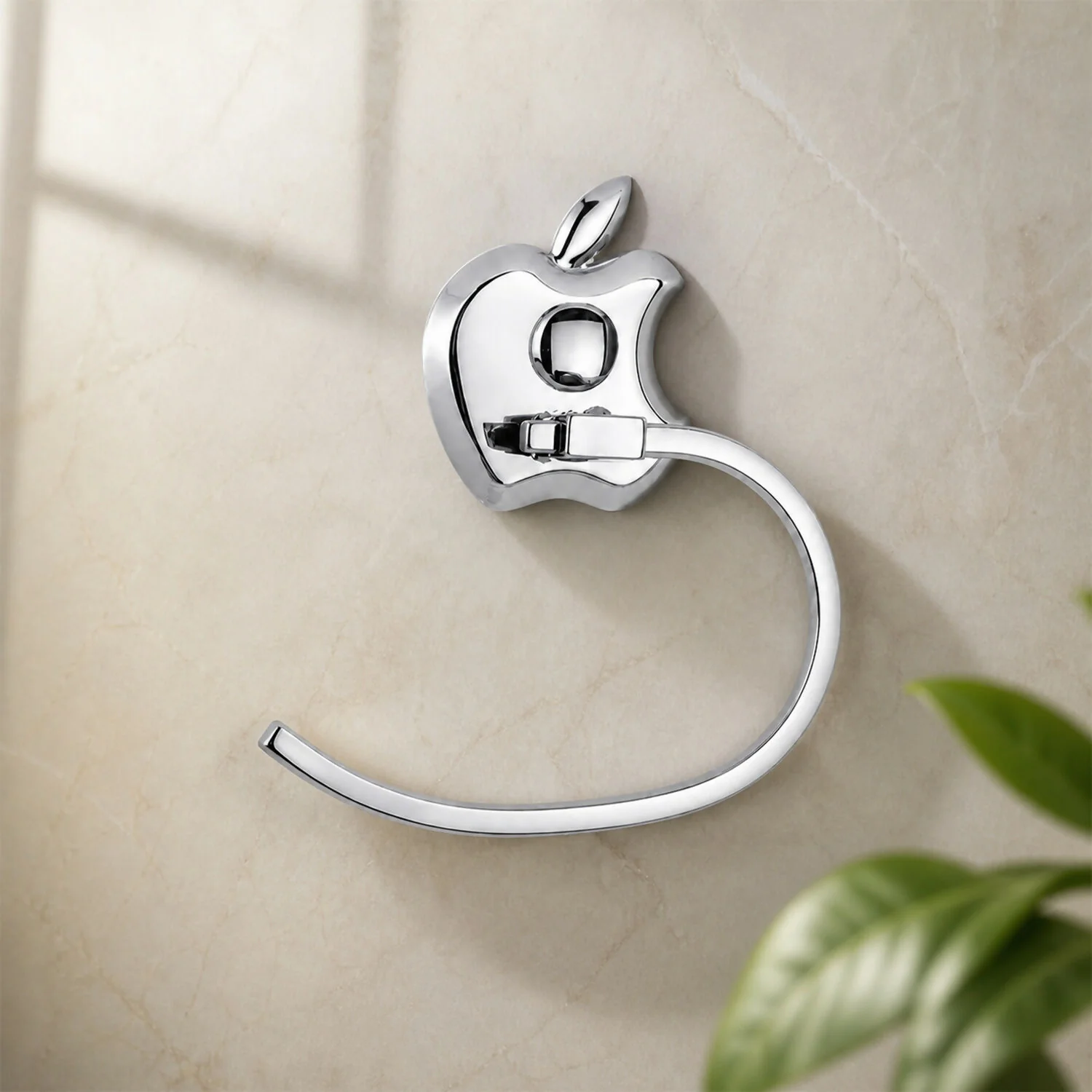 Stainless Steel Bathroom Towel Holder Apple Shaped Design - Image 4