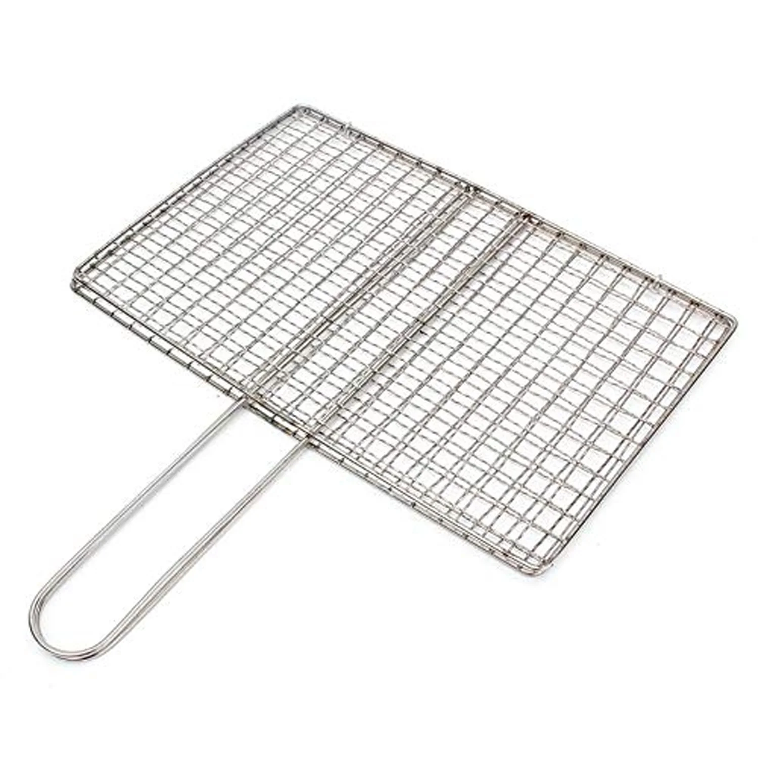 Stainless Steel BBQ Foldable Grill Wire Mesh Jali with Handle (1 Pc) - Image 5
