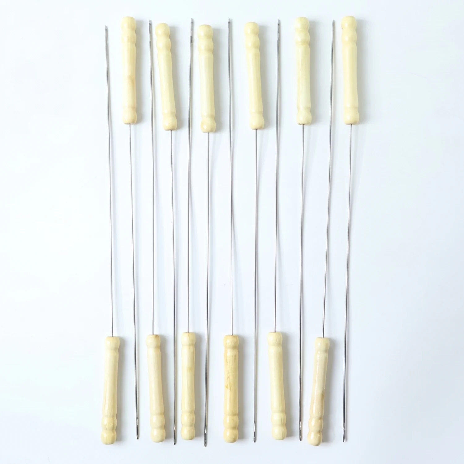 Stainless Steel BBQ Skewers with Wooden Handle (12 Pc) - Image 4