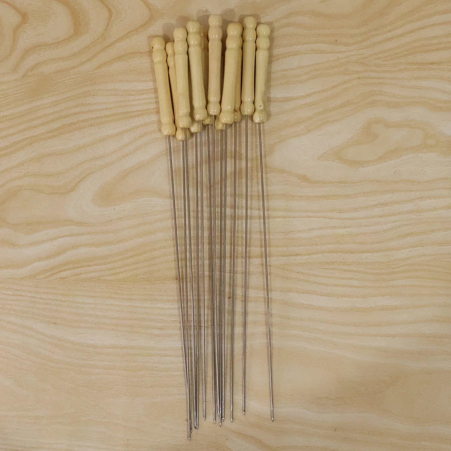 Stainless Steel BBQ Skewers with Wooden Handle (12 Pc) - Image 9